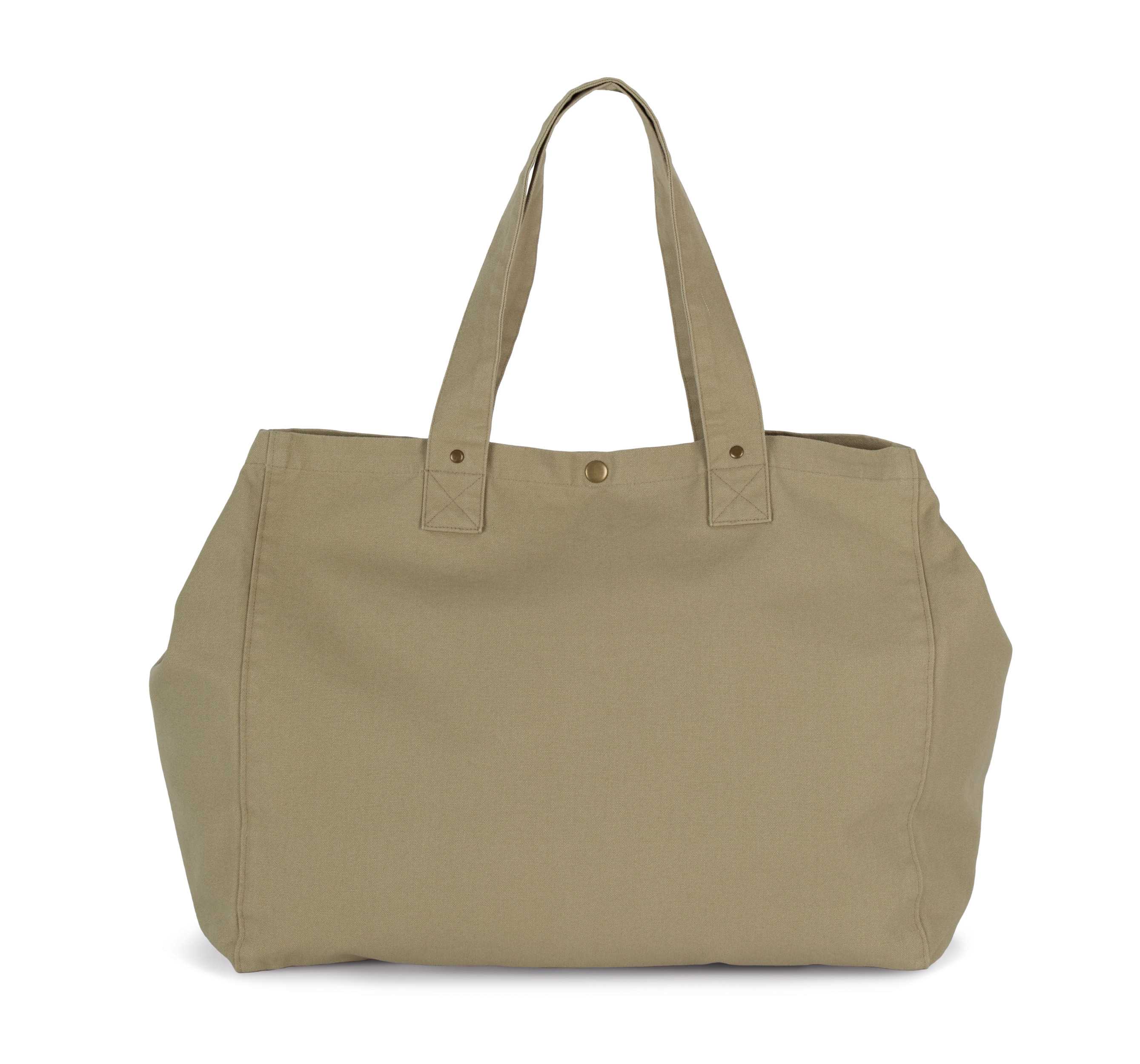 Bolsa shopper de algodón efecto lavado Washed Olive Gray