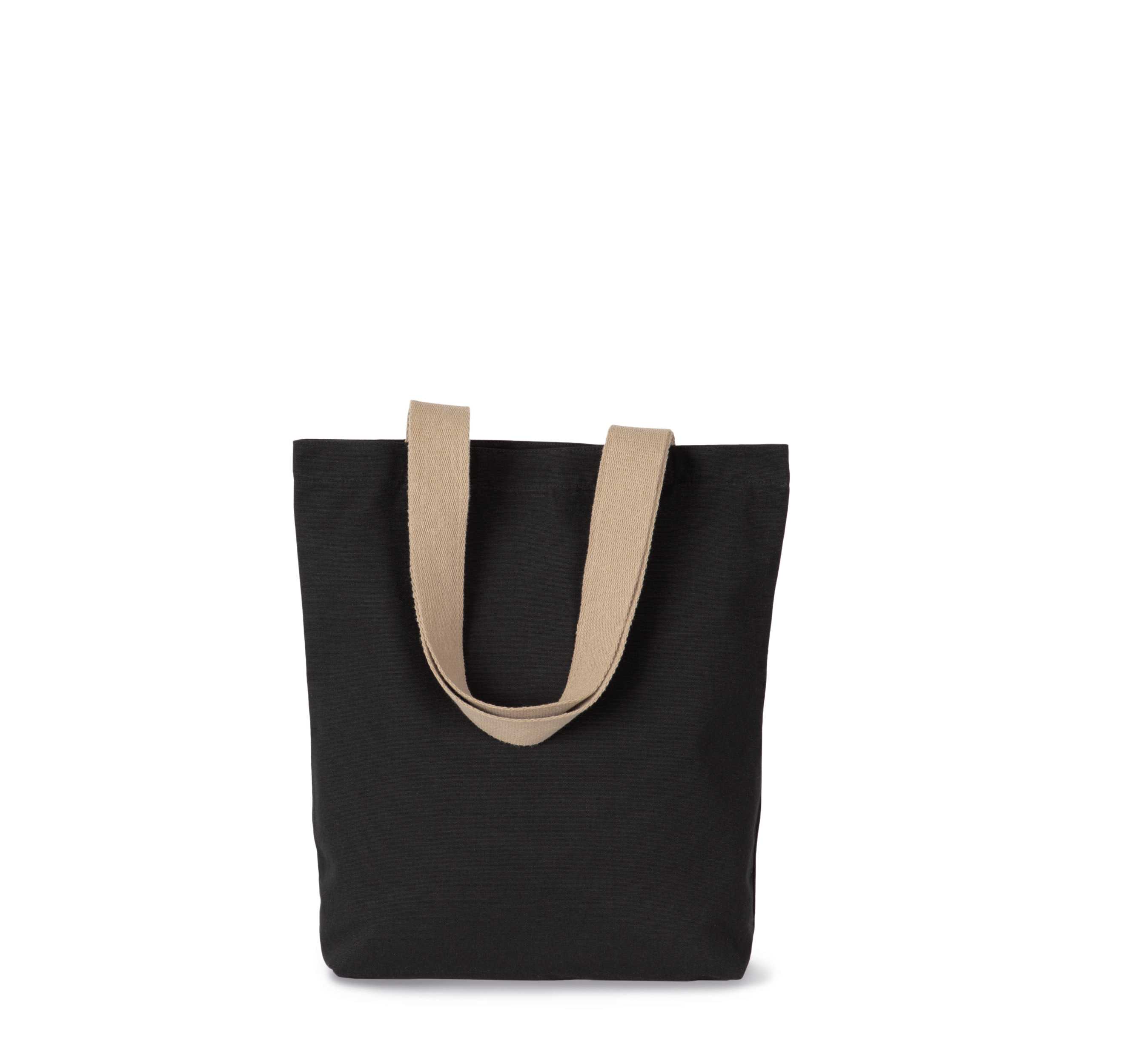 Bolsa de compras reciclada con fuelle en el fondo Black Night / Hemp