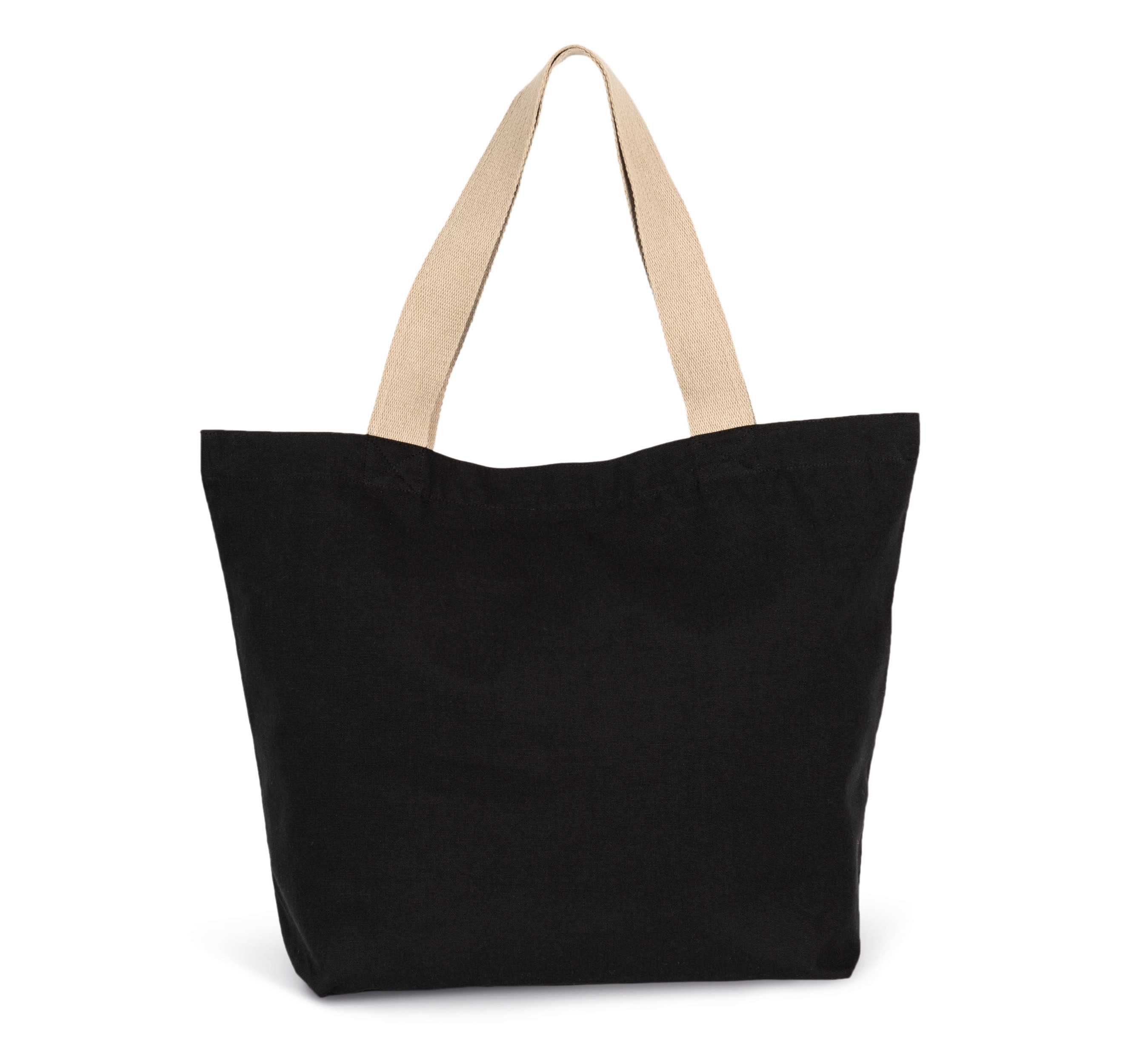 Bolsa de compras reciclada grande con fuelle en el fondo Black Night / Hemp