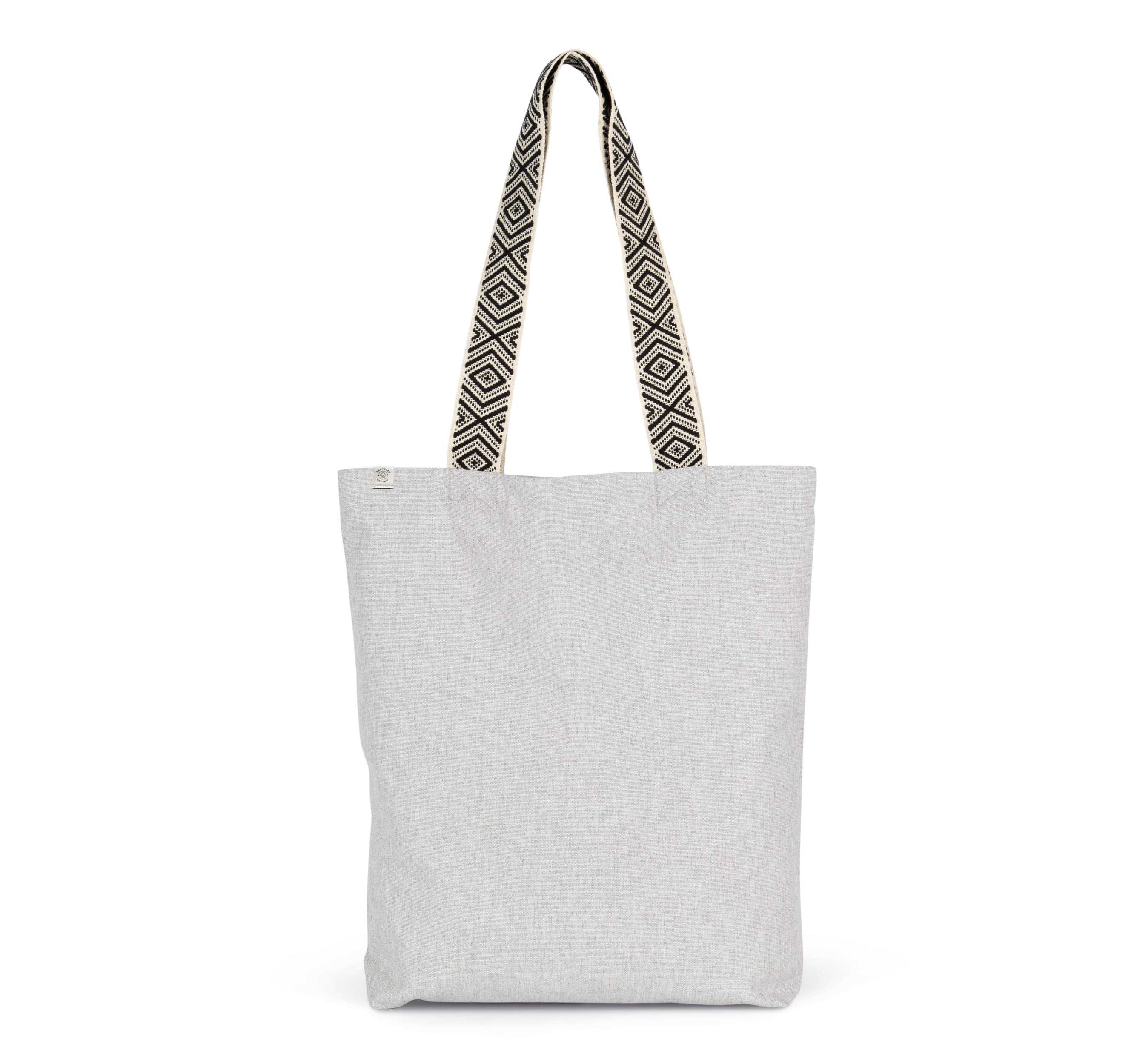 Bolsa de compras reciclada Pebble Grey / Ethnic Black