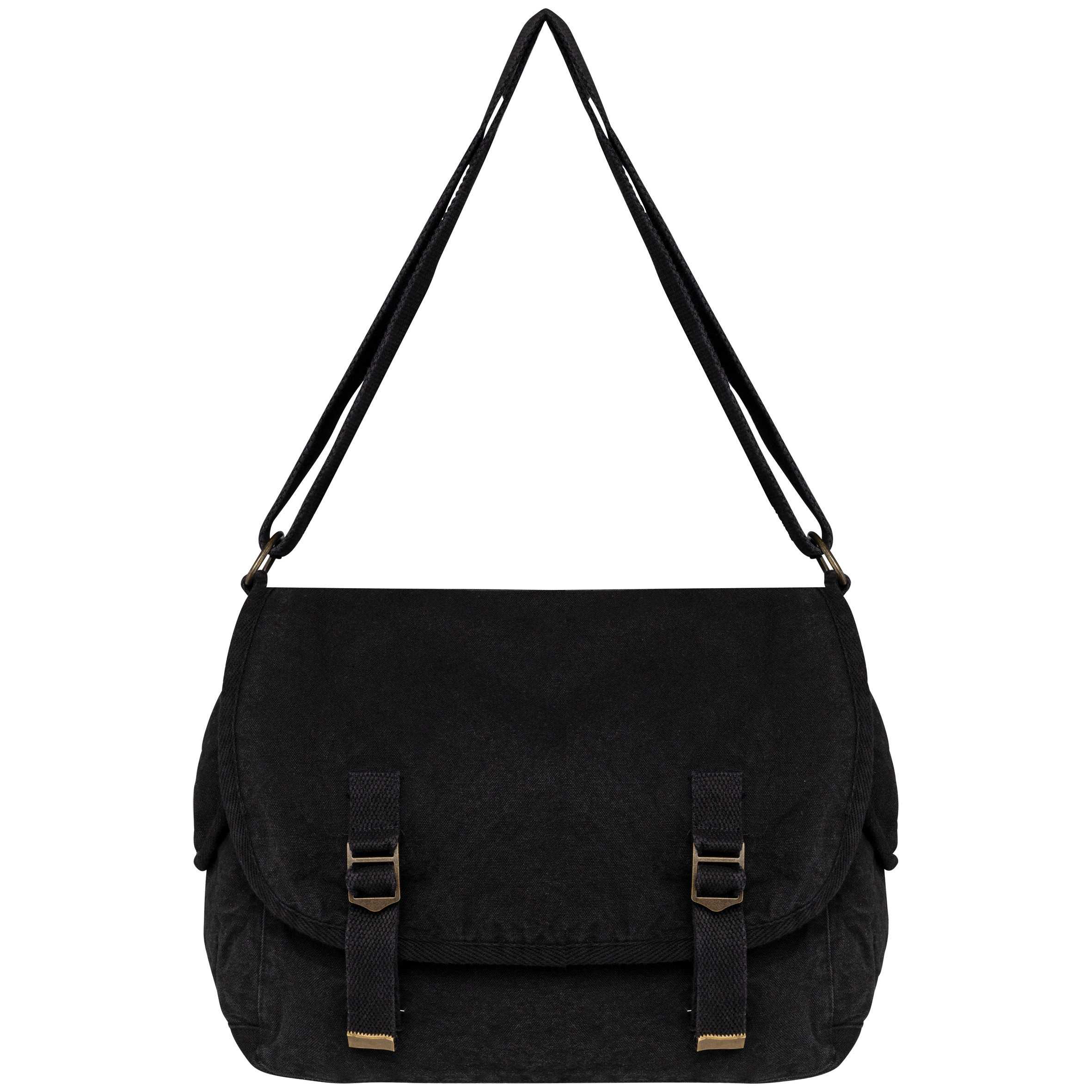 Bolso con solapa ecorresponsable efecto lavado Washed black
