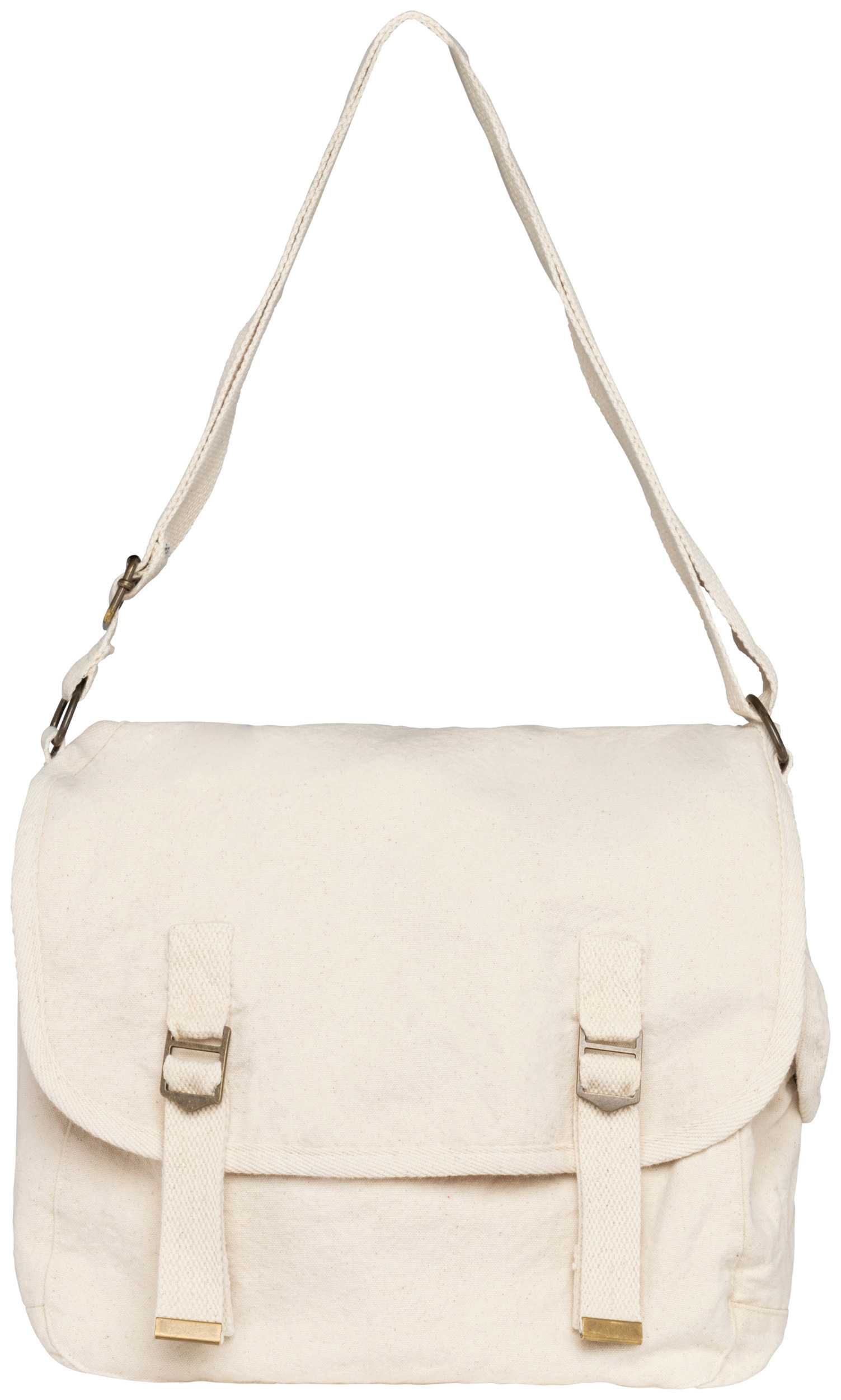 Bolso con solapa ecorresponsable efecto lavado Washed Natural