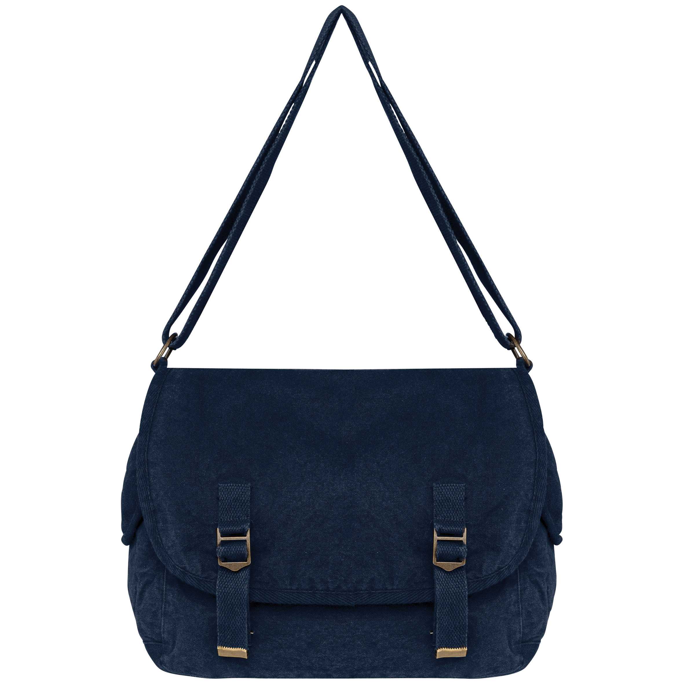Bolso con solapa ecorresponsable efecto lavado Washed Navy Blue