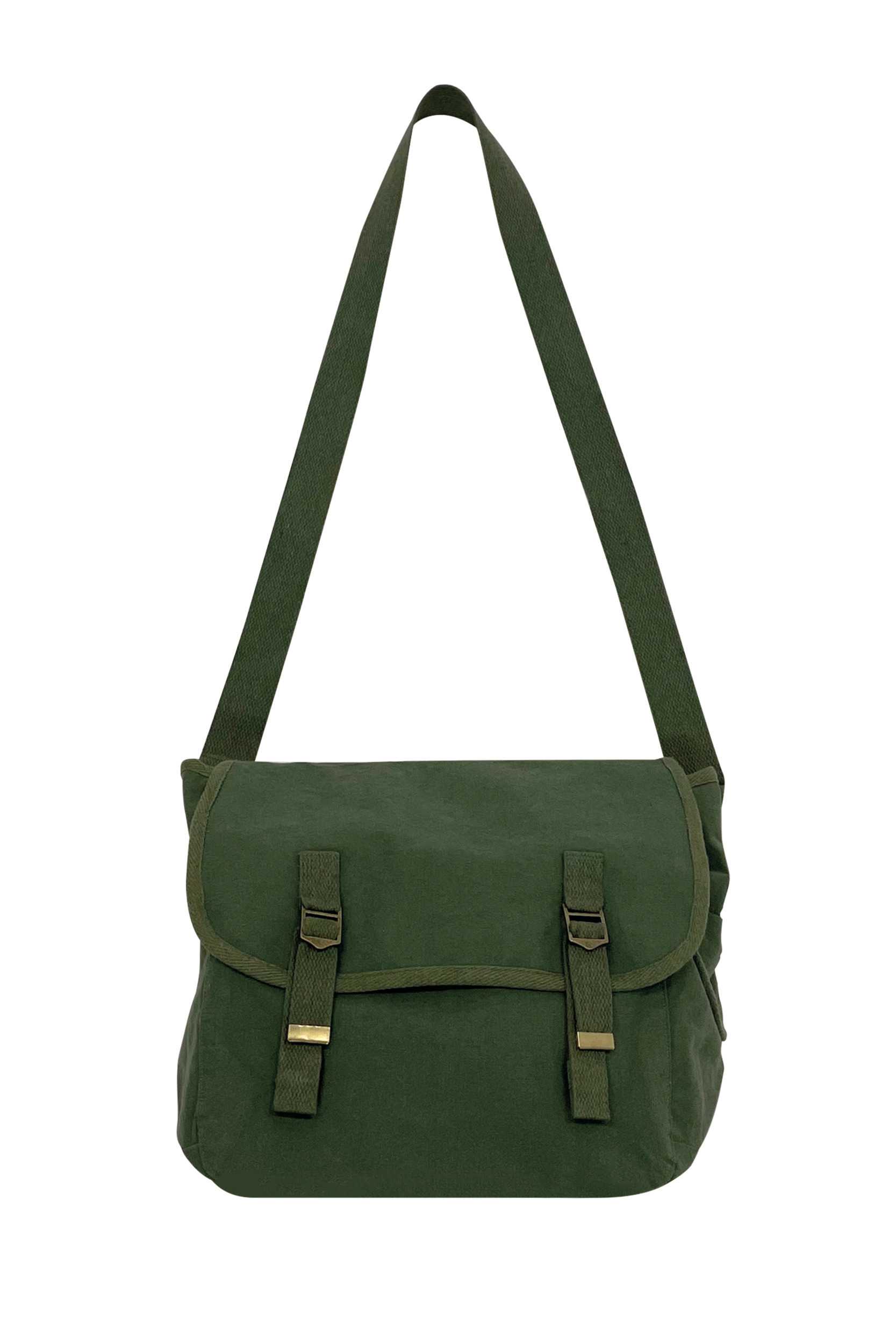 Bolso con solapa ecorresponsable efecto lavado Washed Organic Khaki