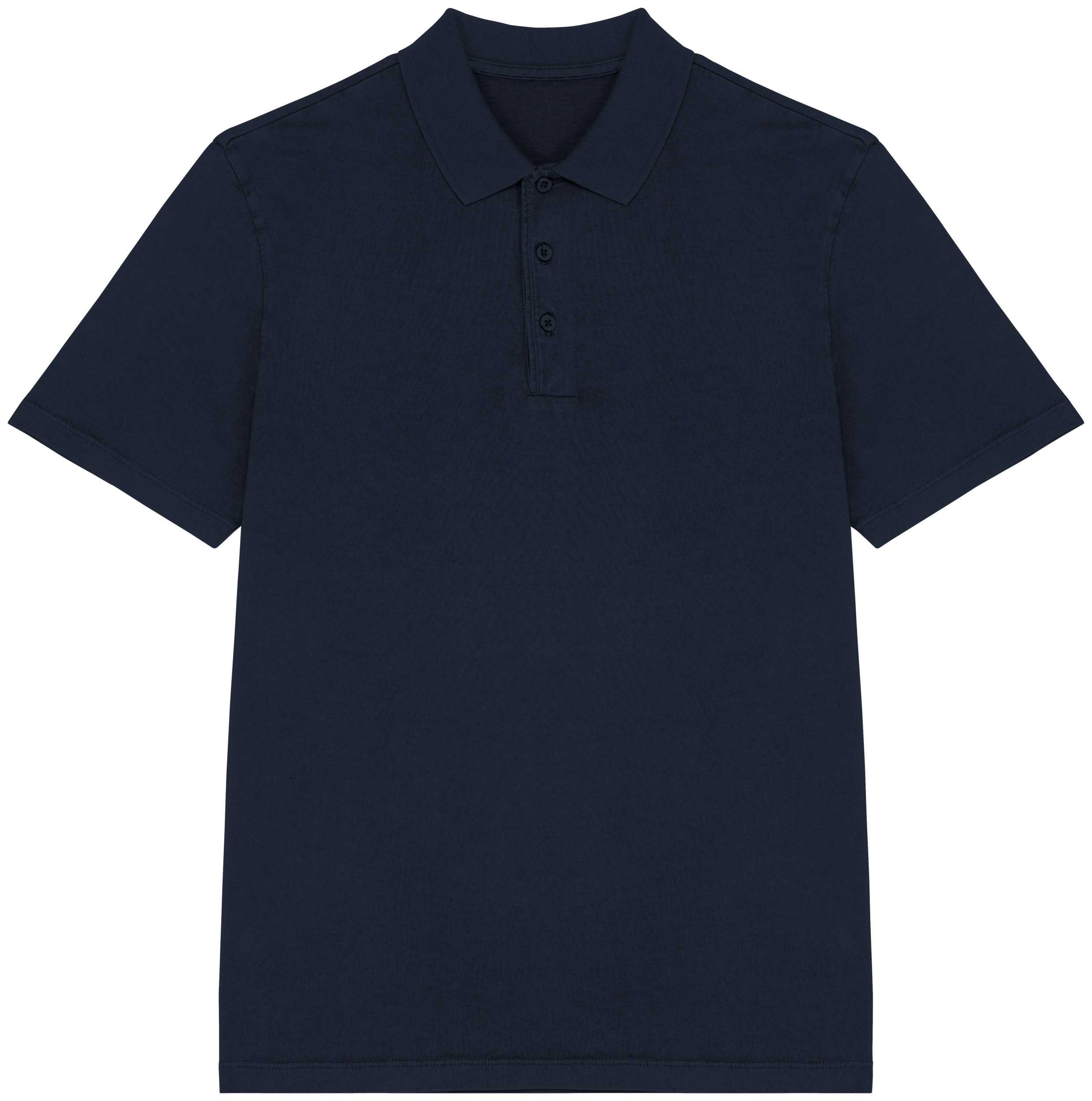 Polo ecorresponsable efecto lavado de punto jersey hombre Washed Navy Blue