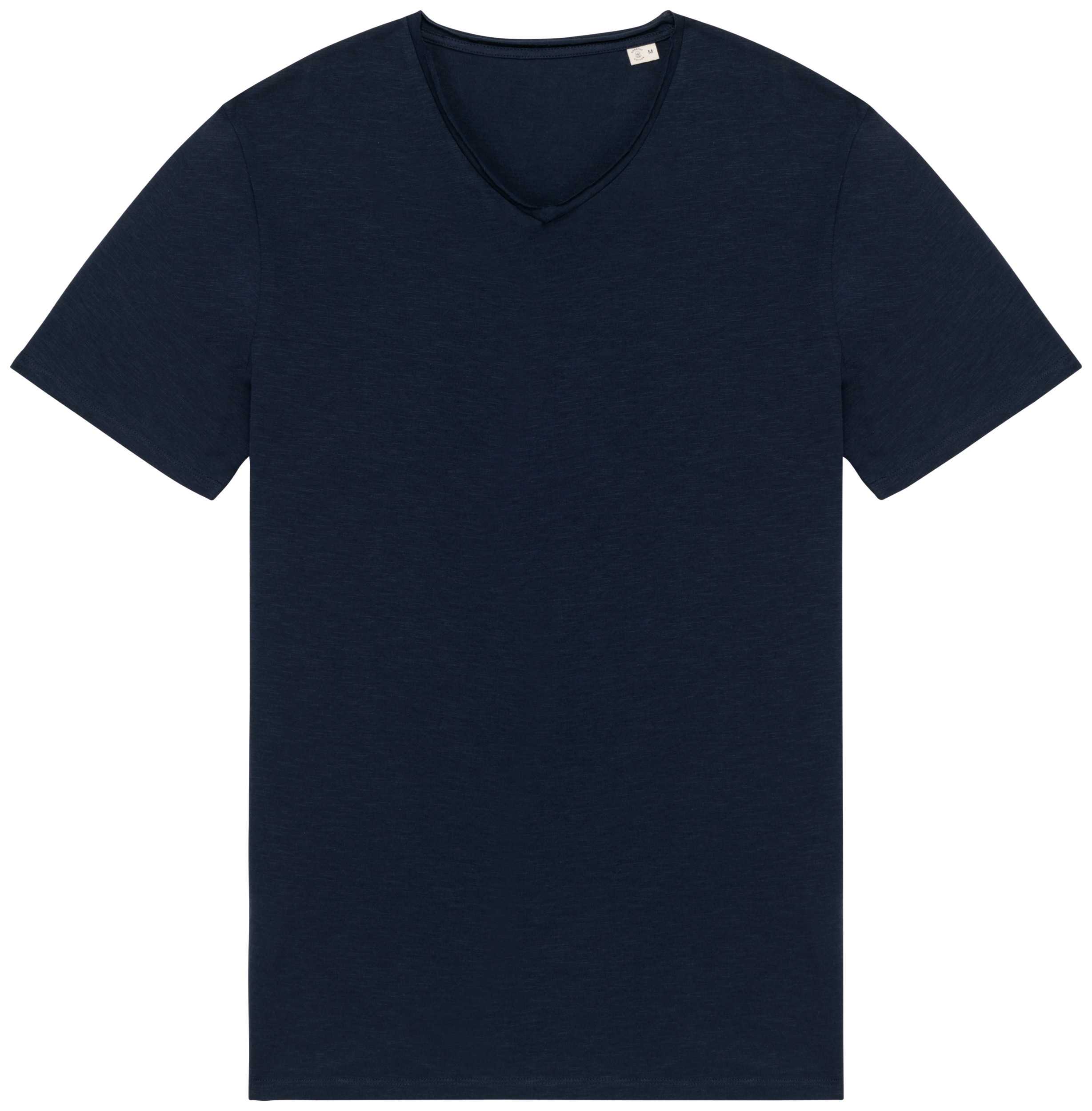 Camiseta ecorresponsable slub con bordes sin rematar hombre Navy Blue