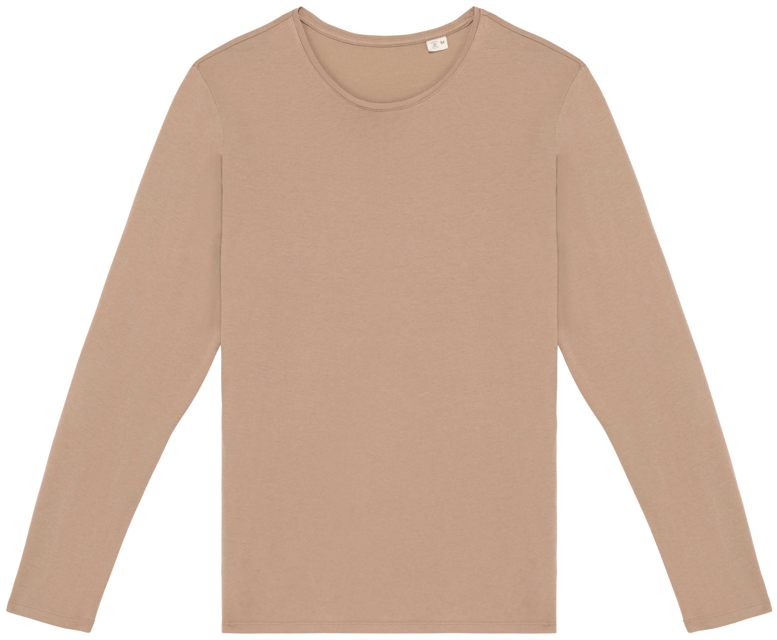 Camiseta ecorresponsable efecto lavado de manga larga unisex Washed Cream Coffee