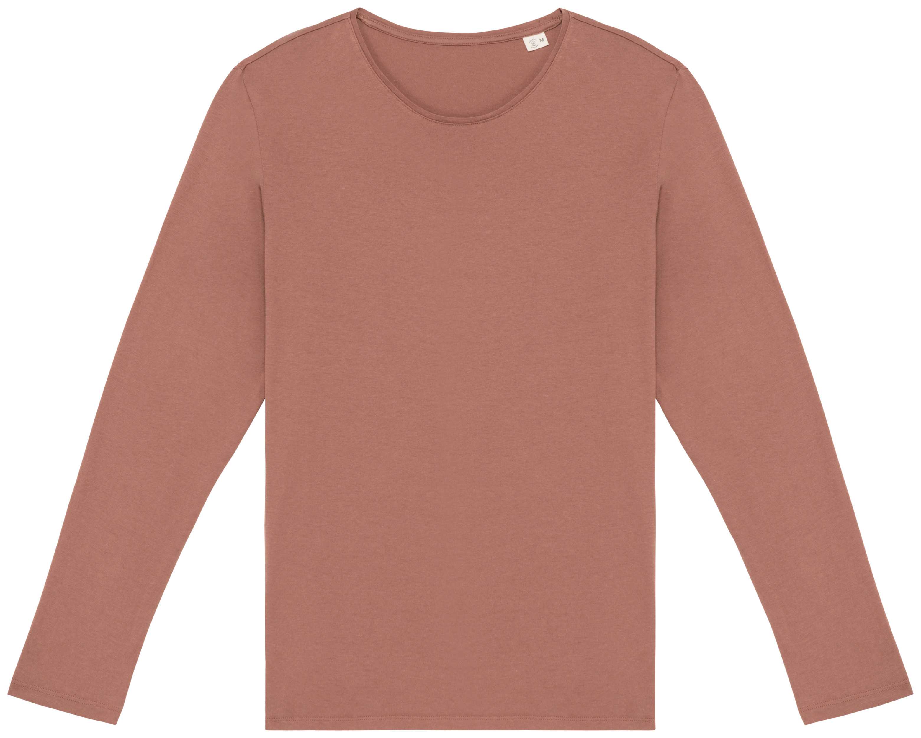 Camiseta ecorresponsable efecto lavado de manga larga unisex Washed Sienna