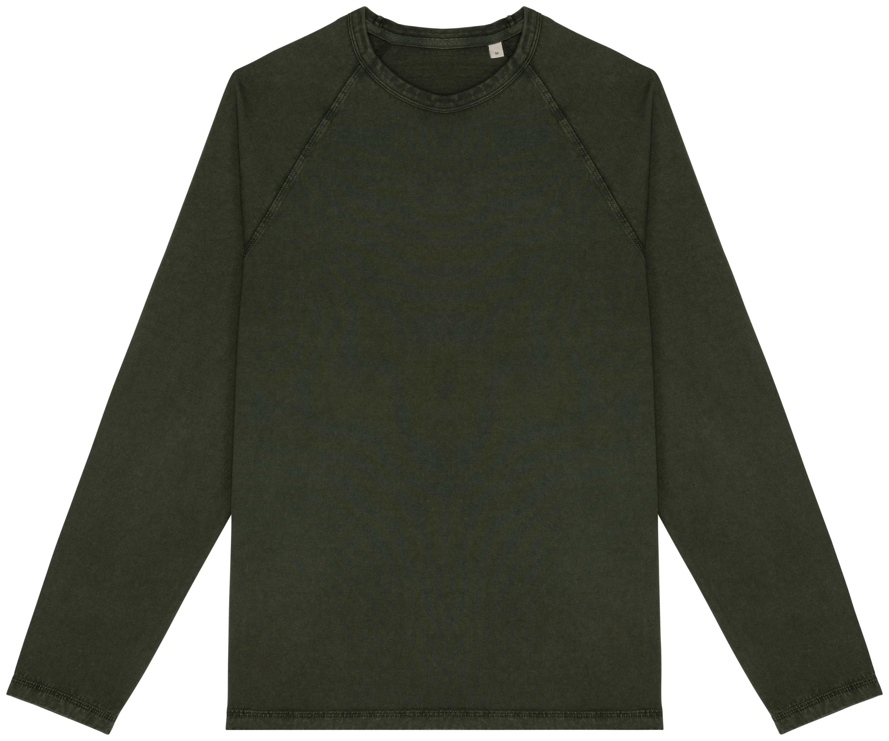 Camiseta ecorresponsable manga larga raglan hombre Washed Organic Khaki