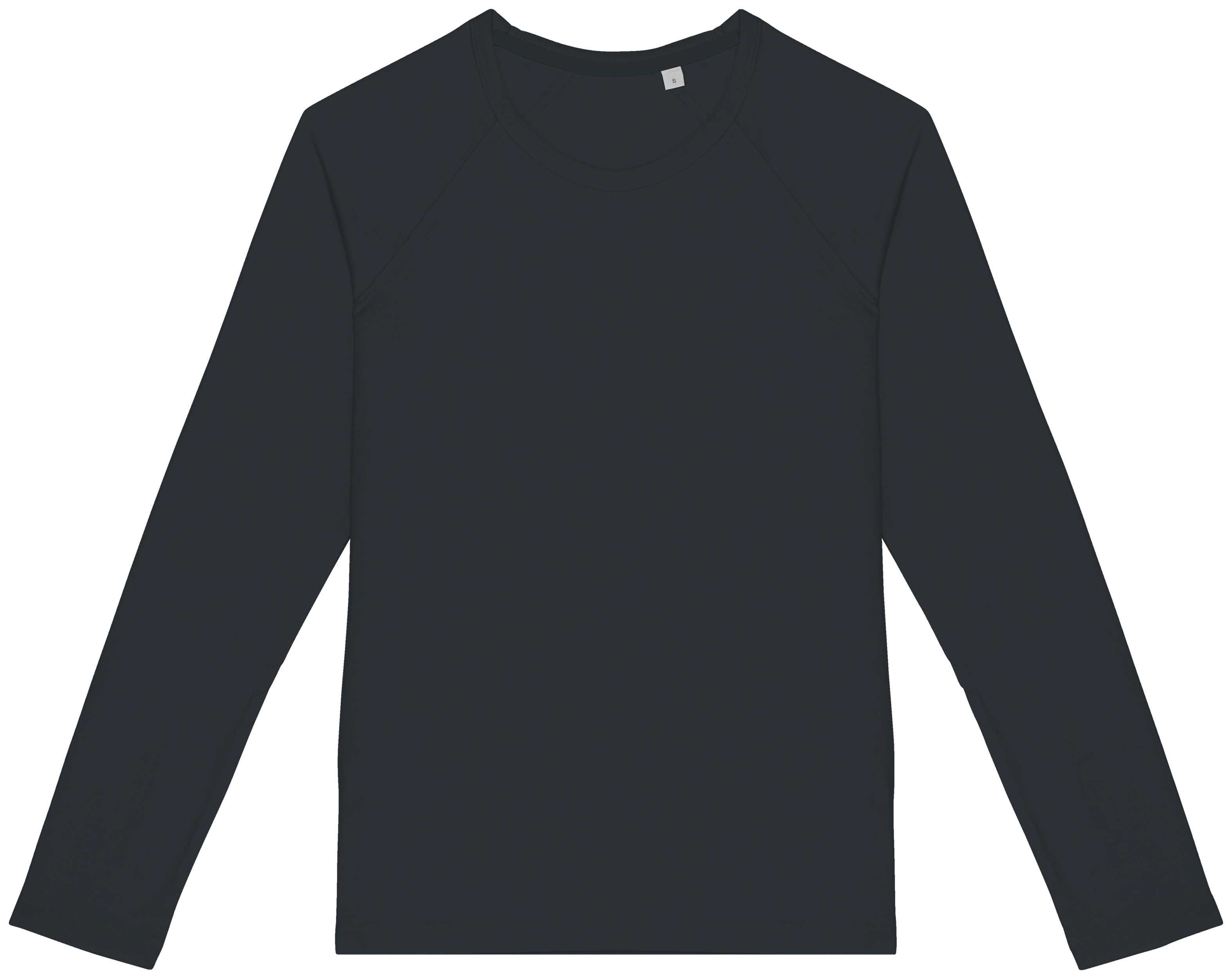 Camiseta ecorresponsable manga larga raglan mujer Washed Coal Grey