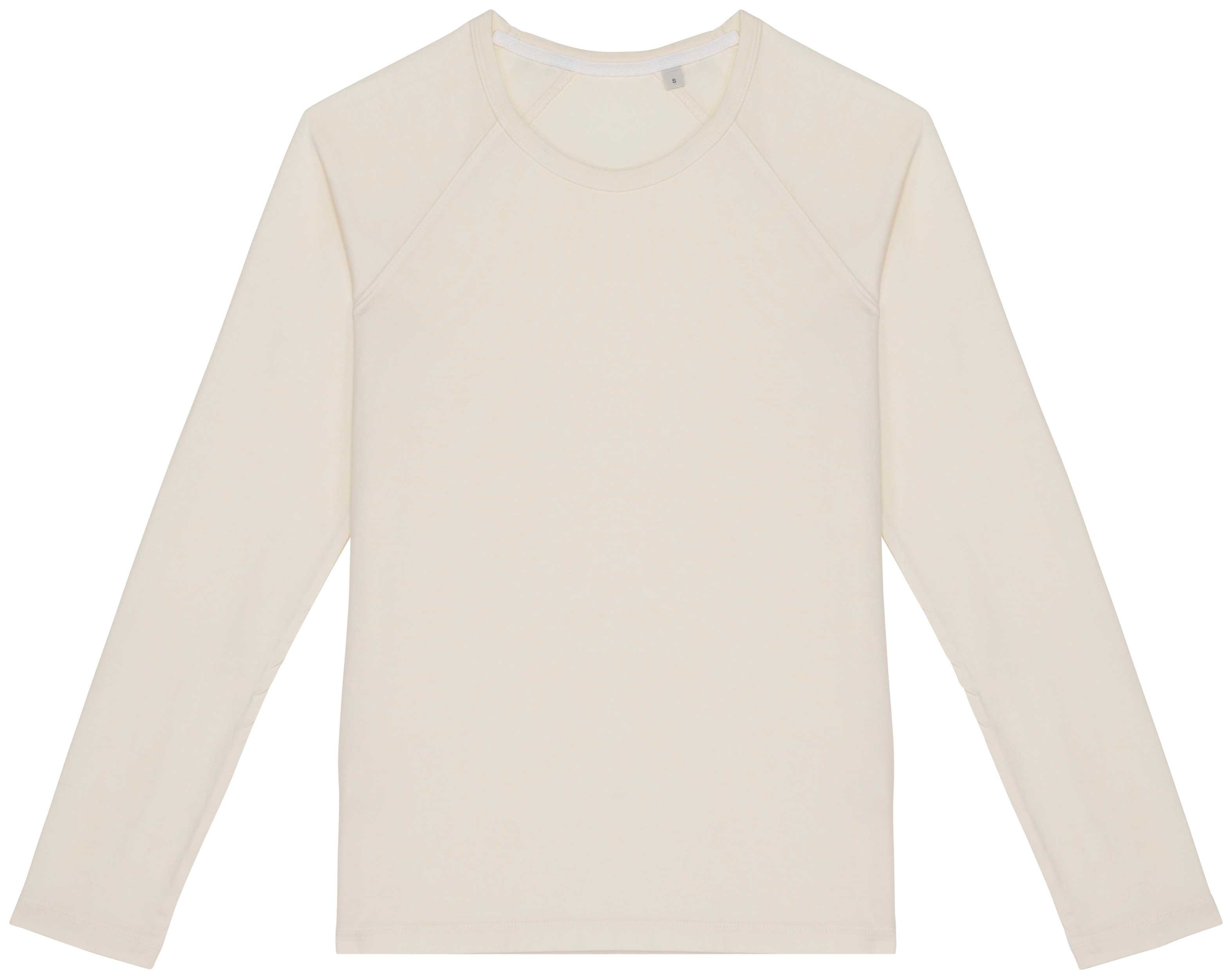 Camiseta ecorresponsable manga larga raglan mujer Washed Ivory