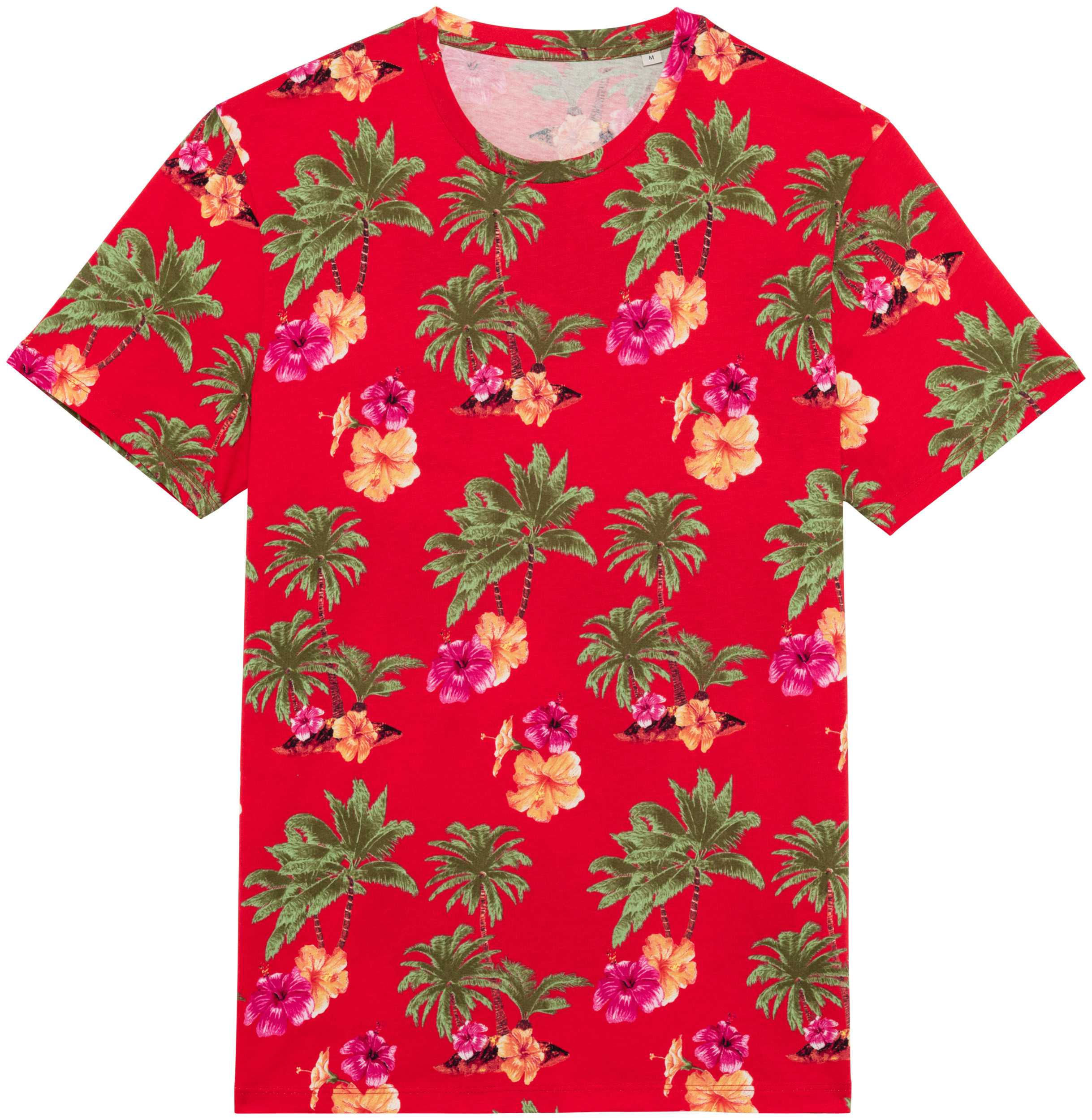 Camiseta ecorresponsable con estampado tropical hombre Red Hawaiian