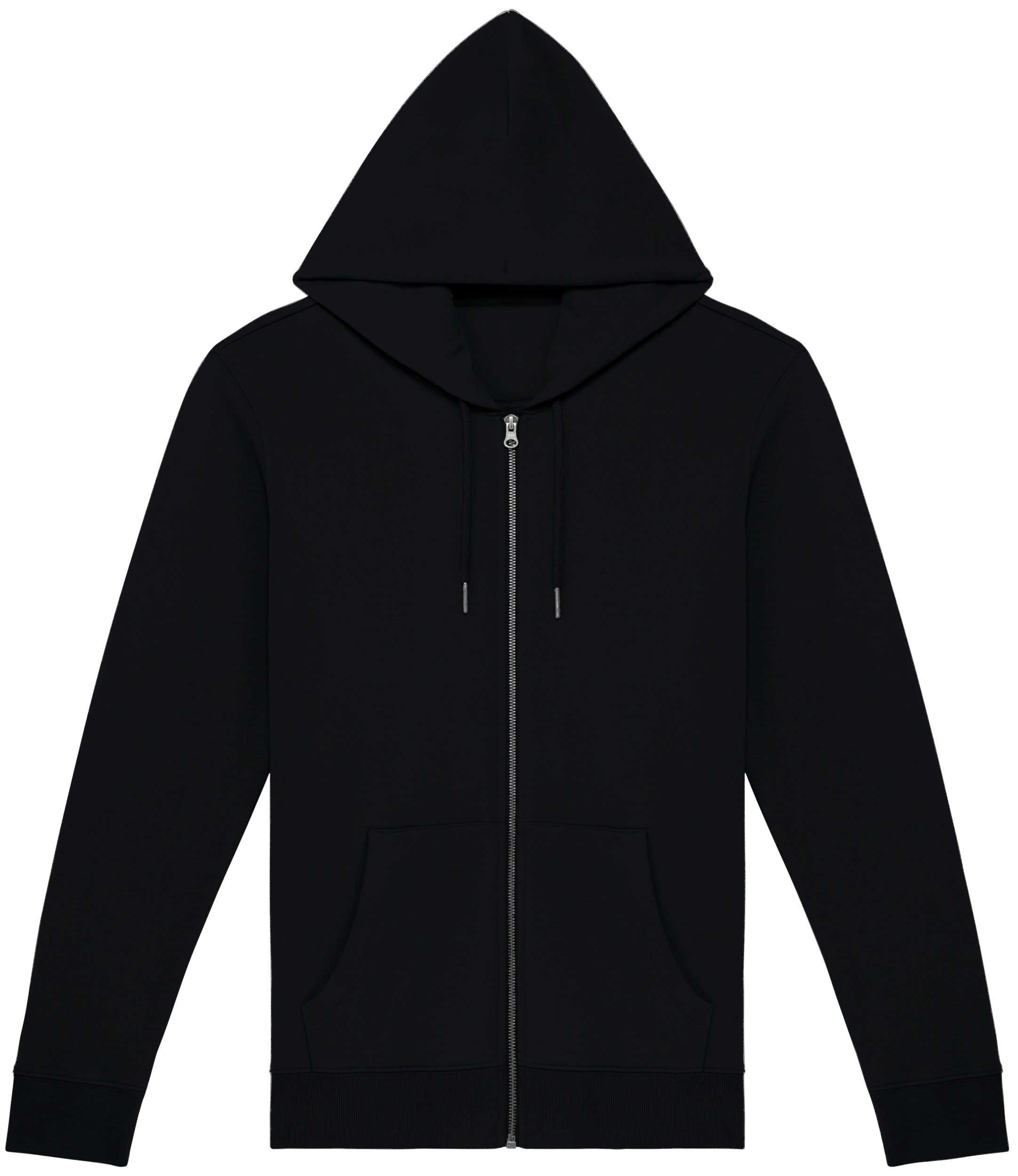 Sudadera ecorresponsable con cremallera y capucha unisex Black