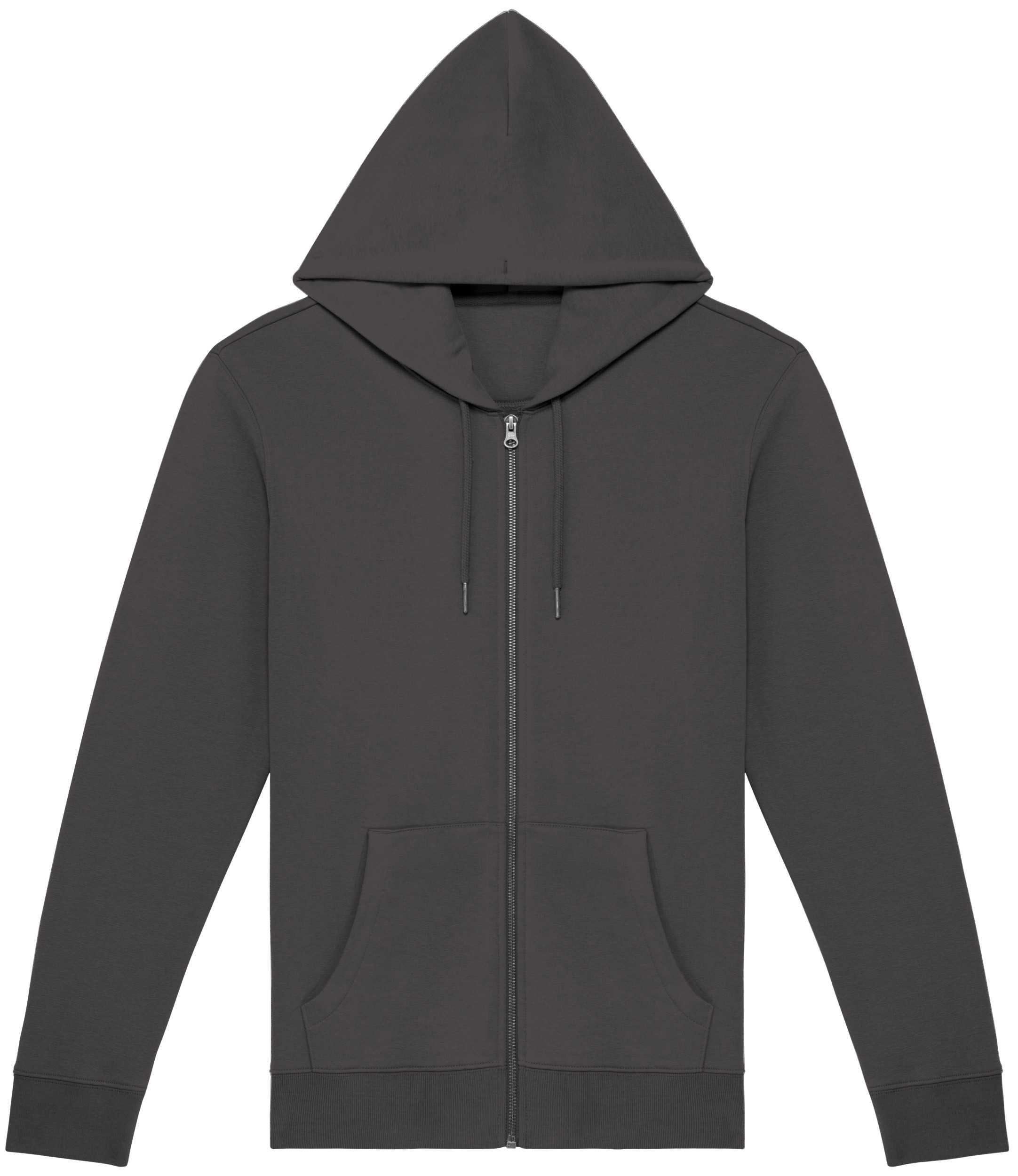 Sudadera ecorresponsable con cremallera y capucha unisex Iron Grey