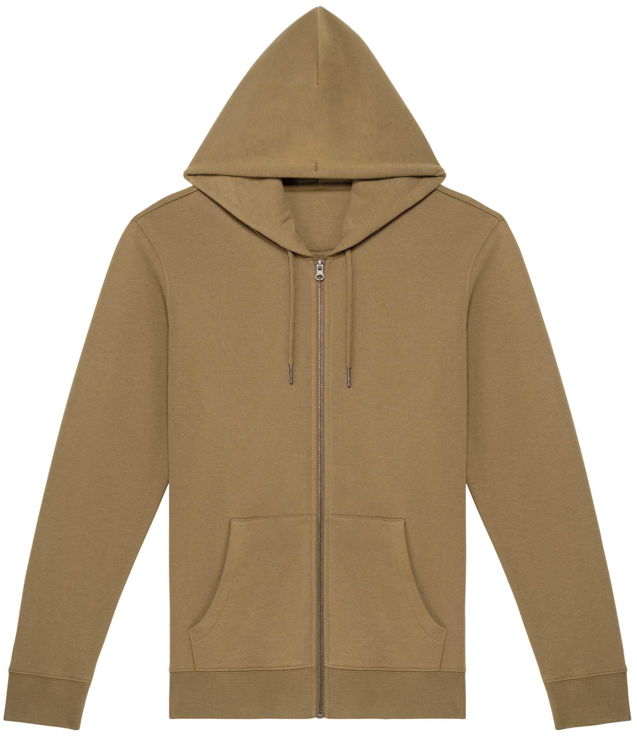 Sudadera ecorresponsable con cremallera y capucha unisex Light Olive Green