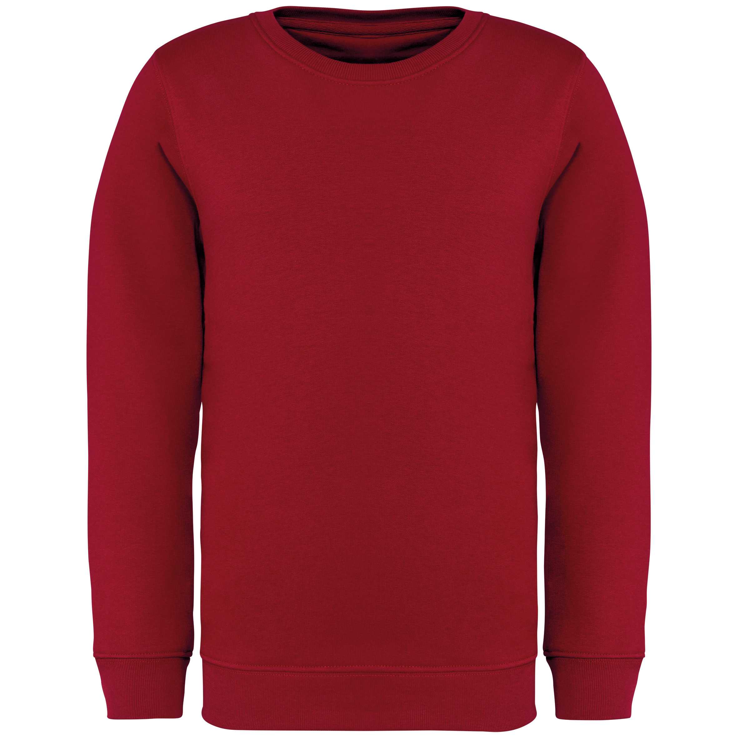 Sudadera ecorresponsable cuello redondo infantil Hibiscus Red