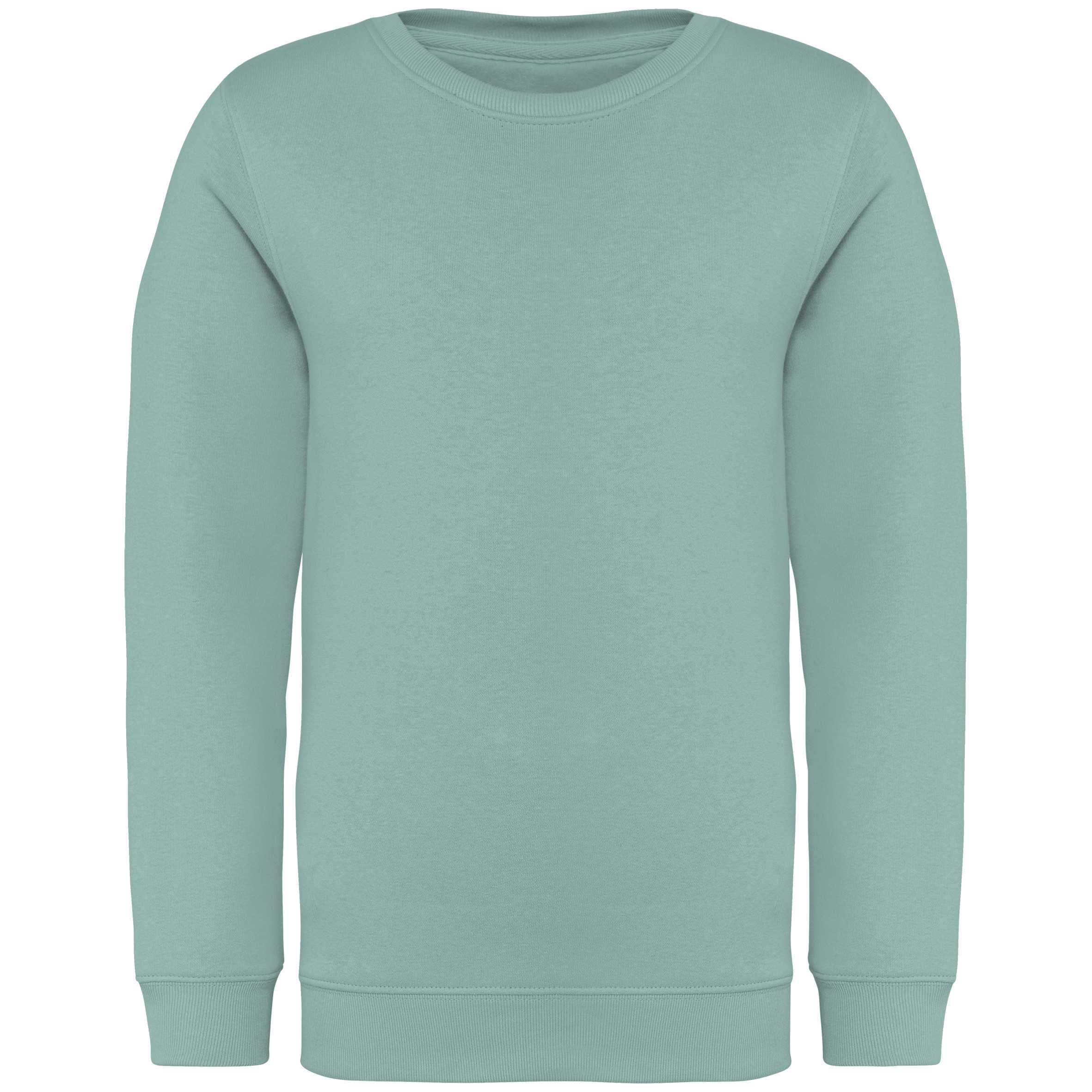 Sudadera ecorresponsable cuello redondo infantil Jade Green