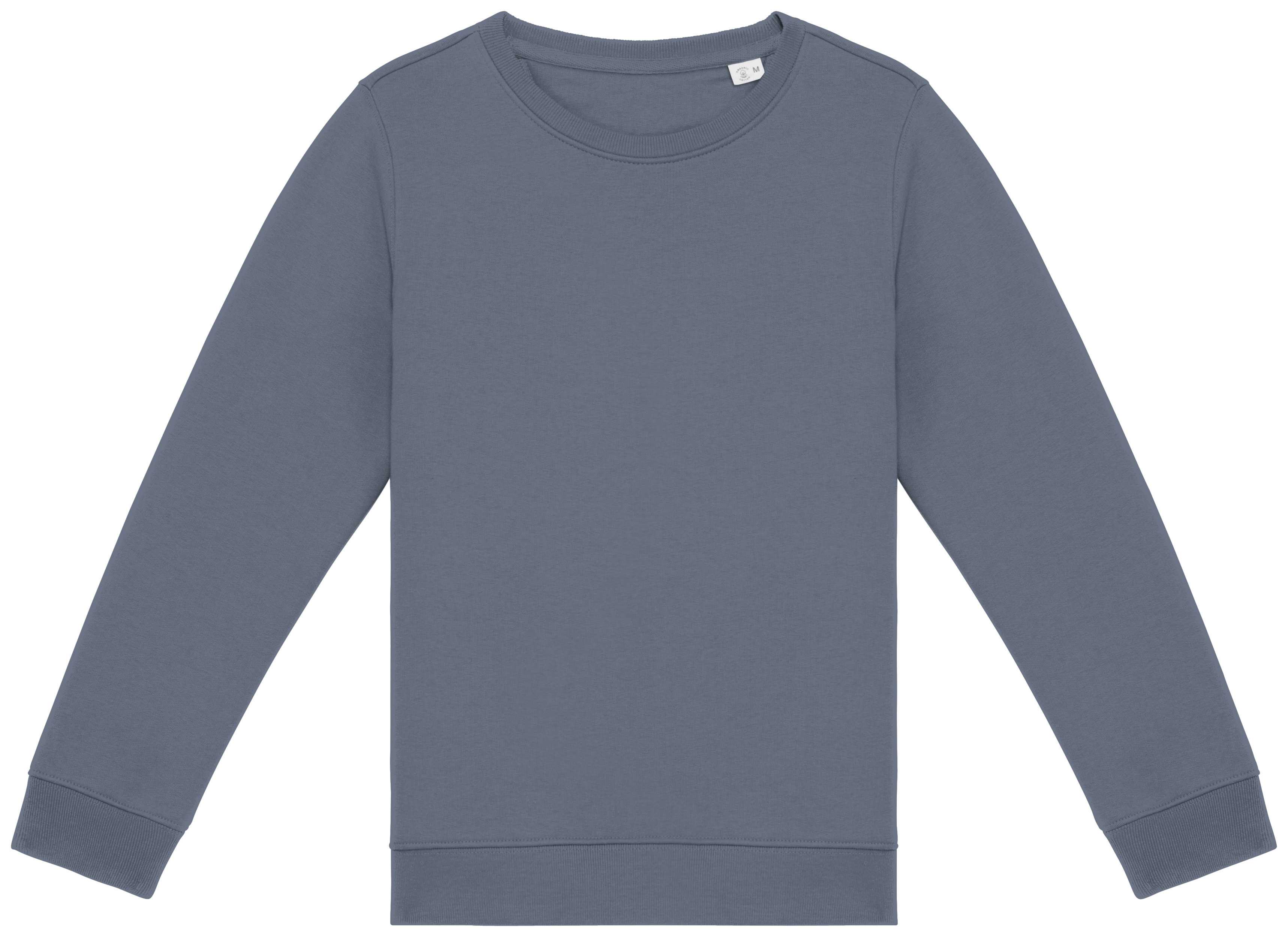 Sudadera ecorresponsable cuello redondo infantil Mineral Grey