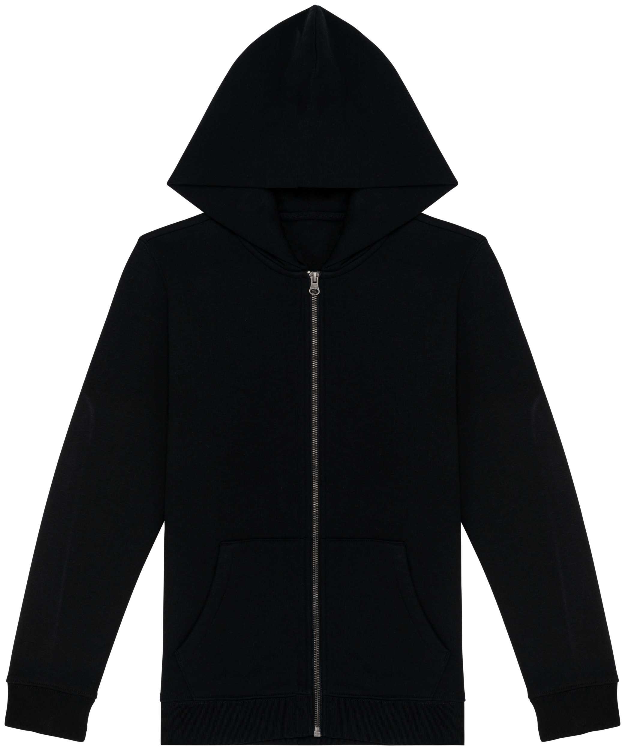 Sudadera ecorresponsable con capucha y cremallera infantil Black