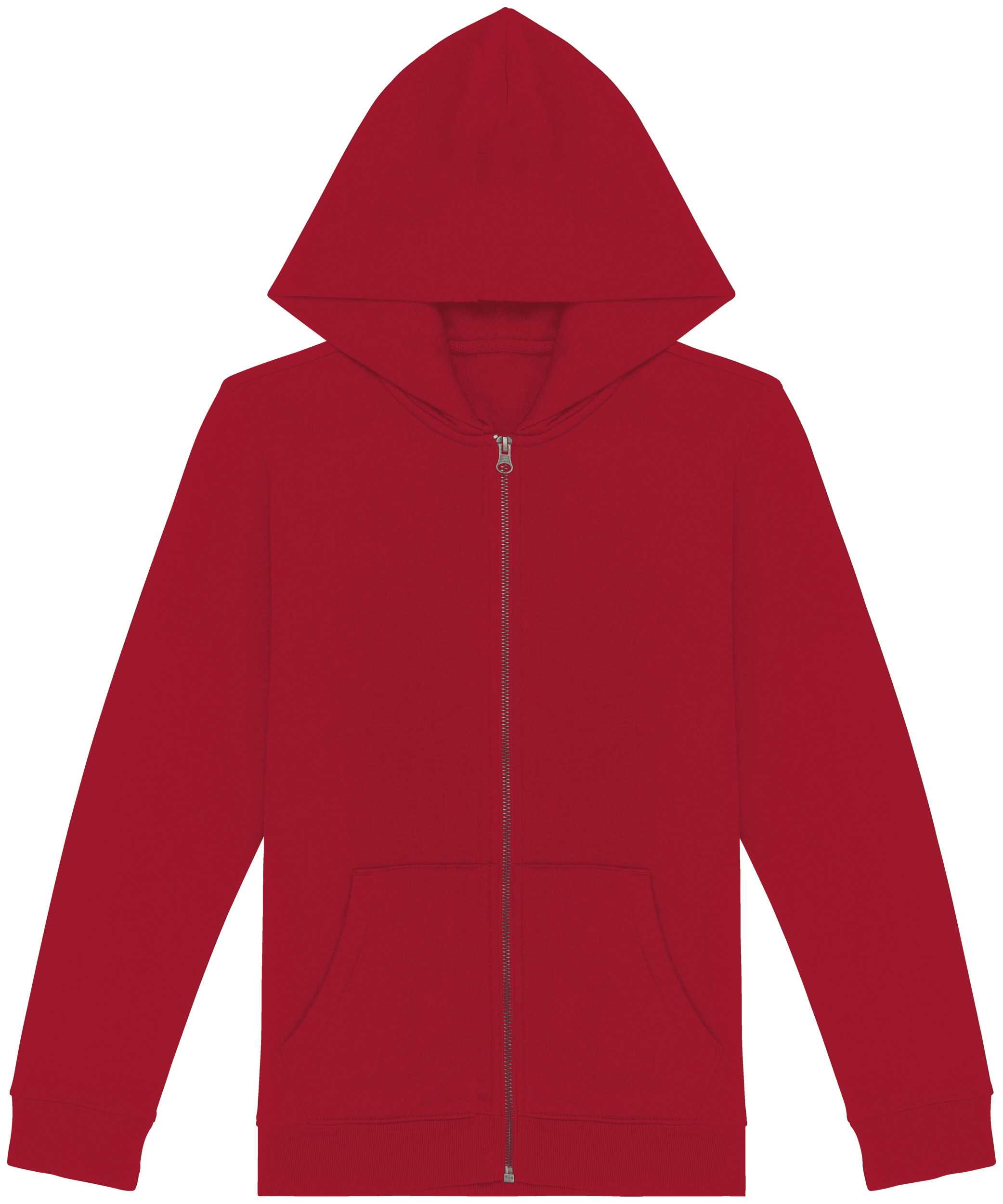 Sudadera ecorresponsable con capucha y cremallera infantil Hibiscus Red