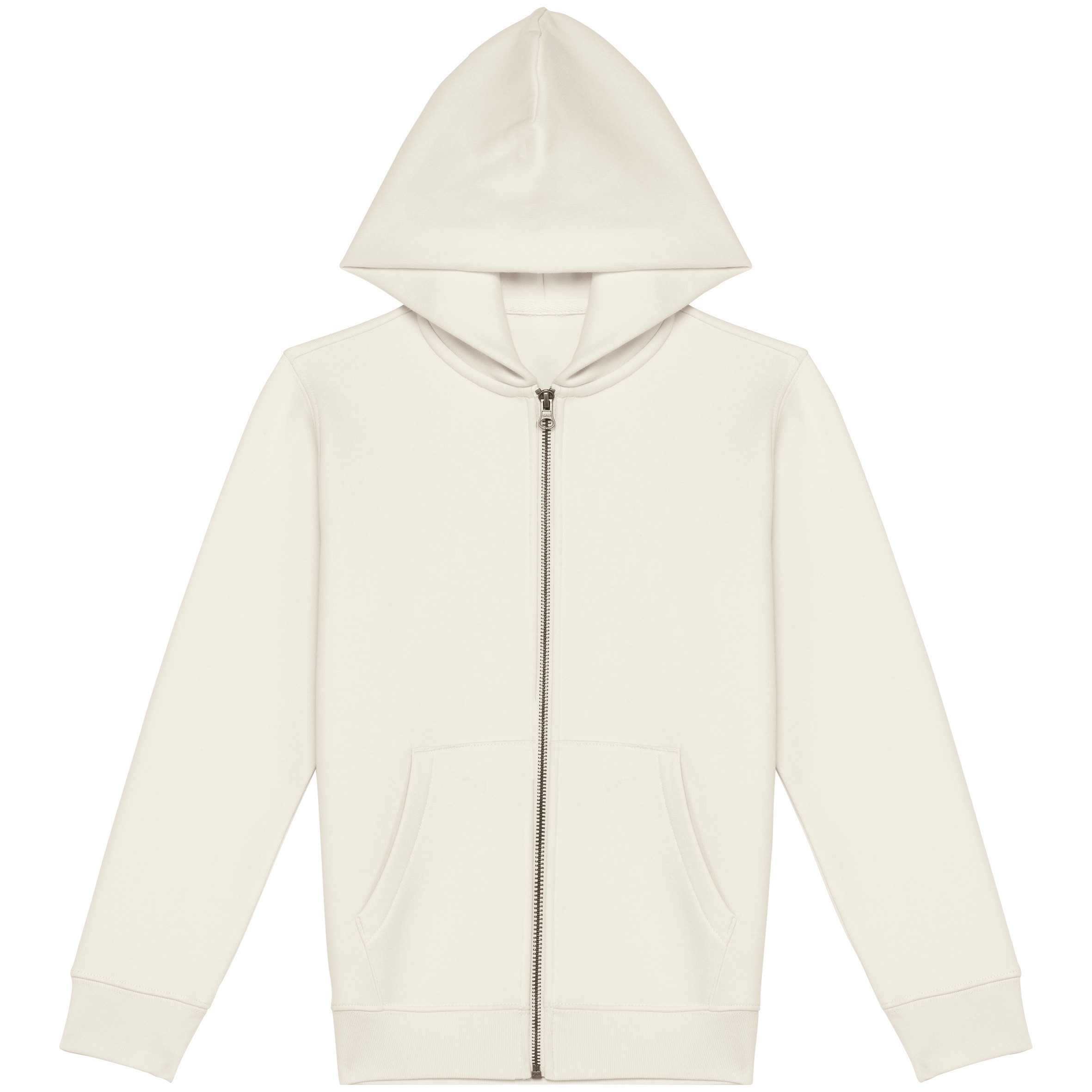 Sudadera ecorresponsable con capucha y cremallera infantil Ivory