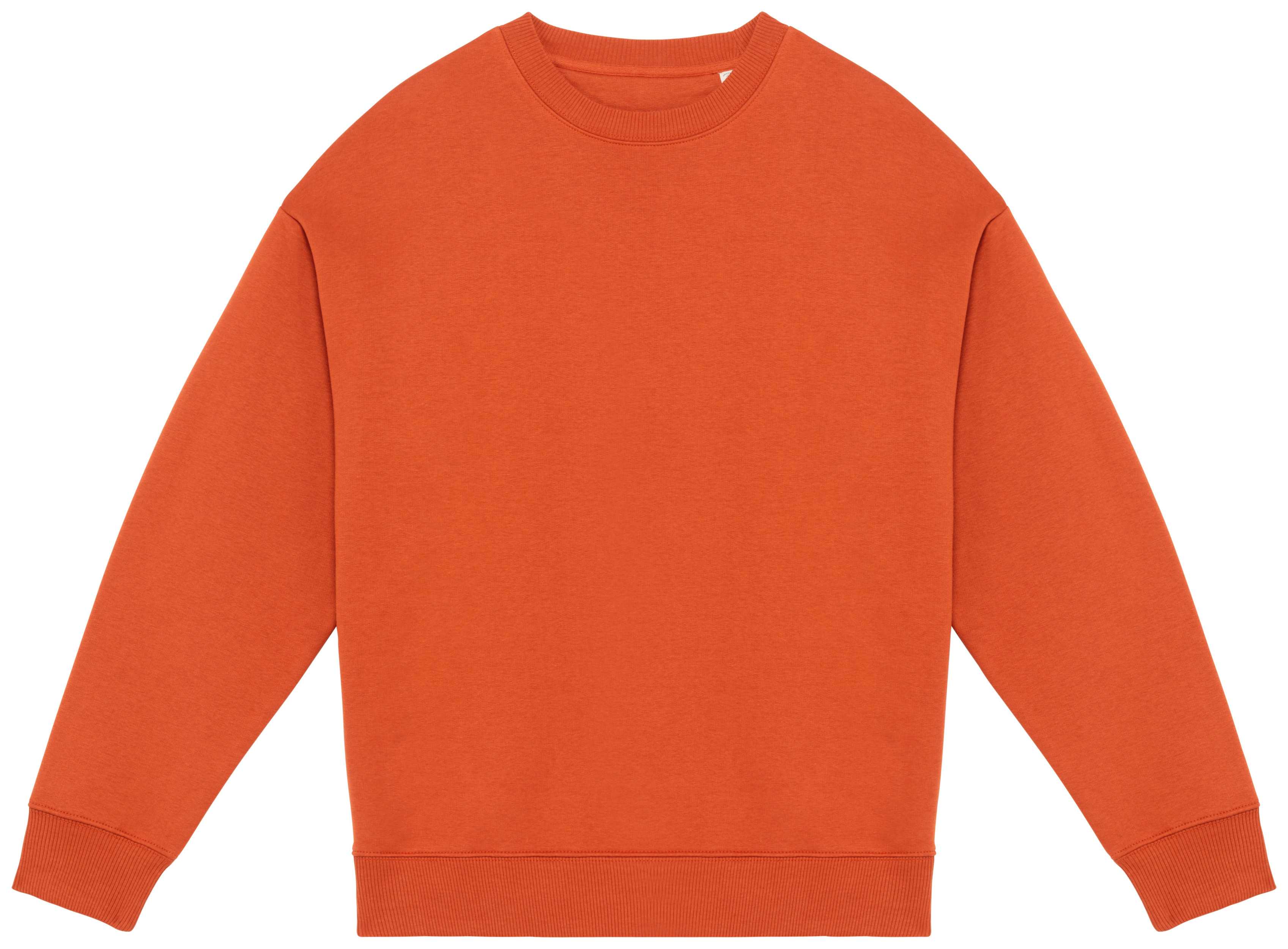 Sudadera ecorresponsable cuello redondo oversize unisex Burnt Brick