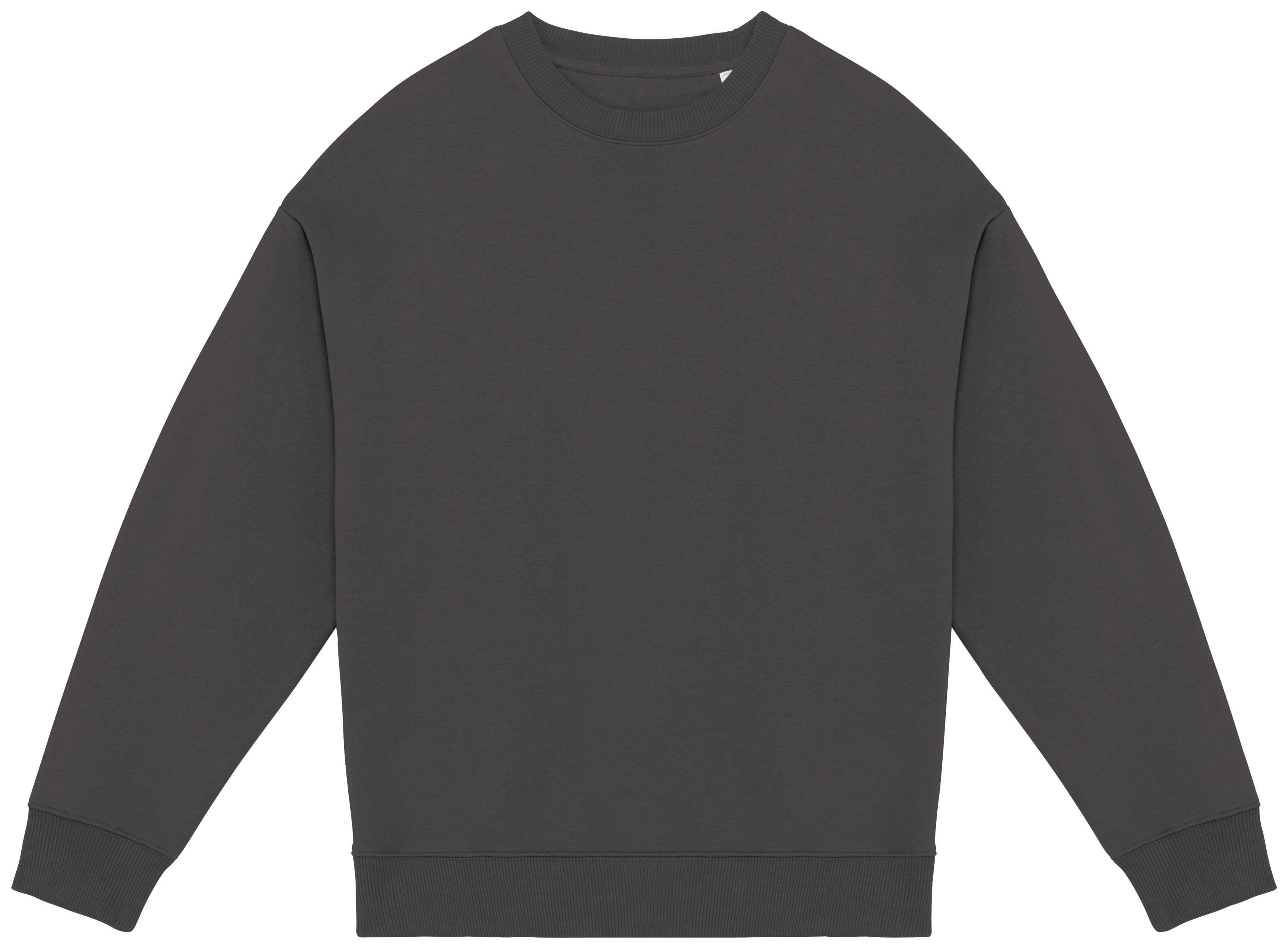 Sudadera ecorresponsable cuello redondo oversize unisex Iron Grey
