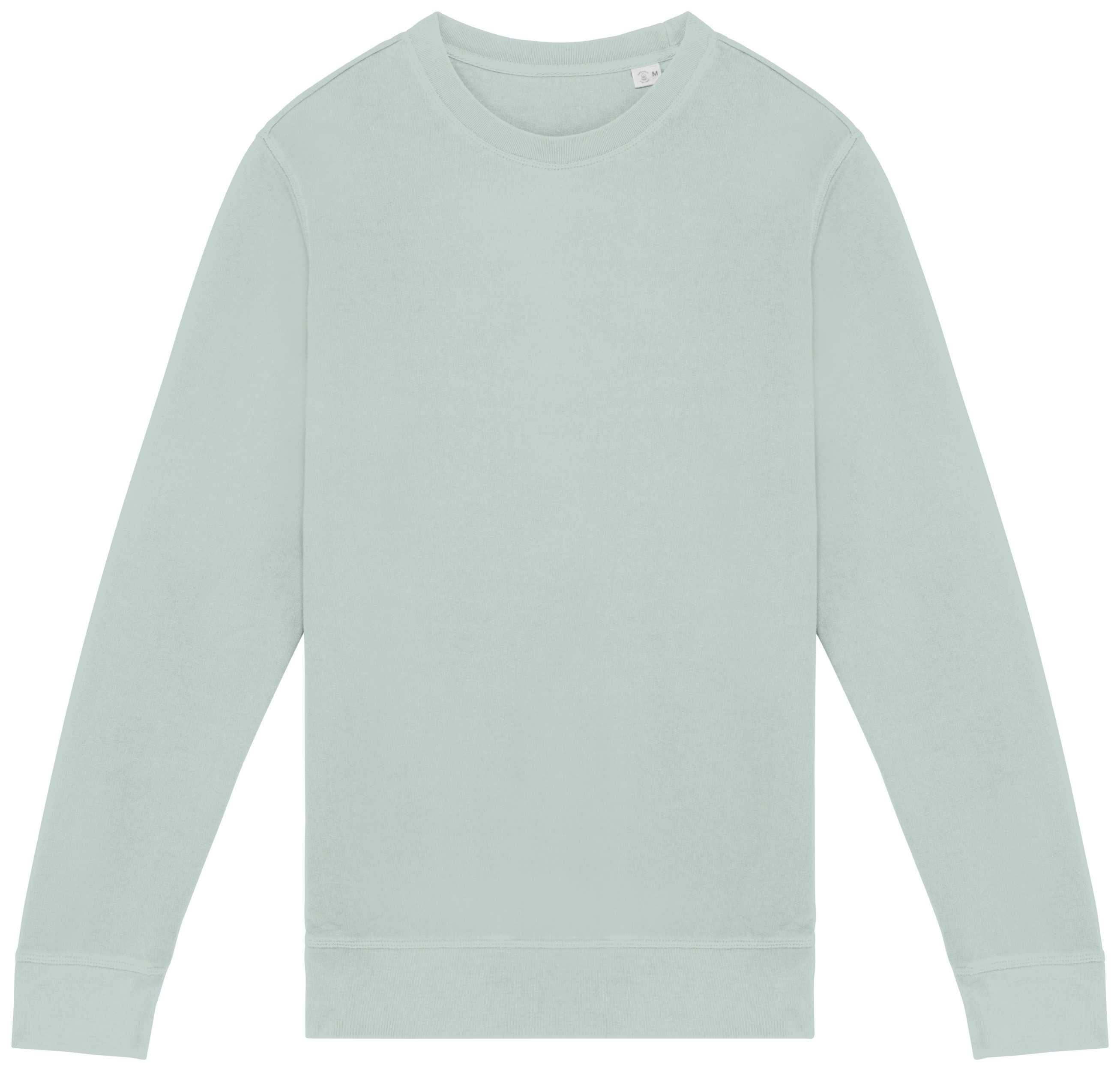 Sudadera ecorresponsable de cuello redondo French Terry unisex Washed Jade Green