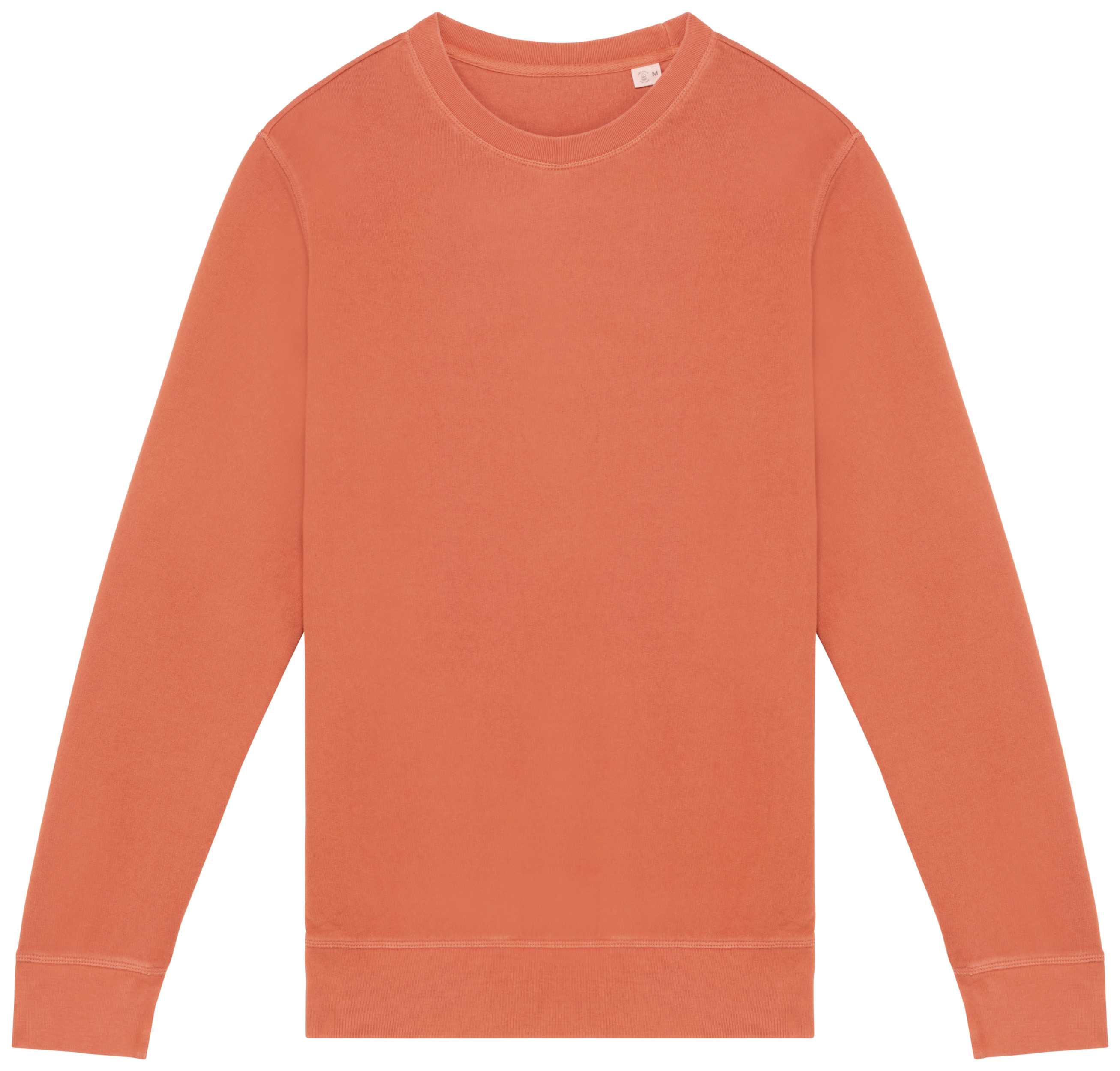 Sudadera ecorresponsable de cuello redondo French Terry unisex Washed Pomelo