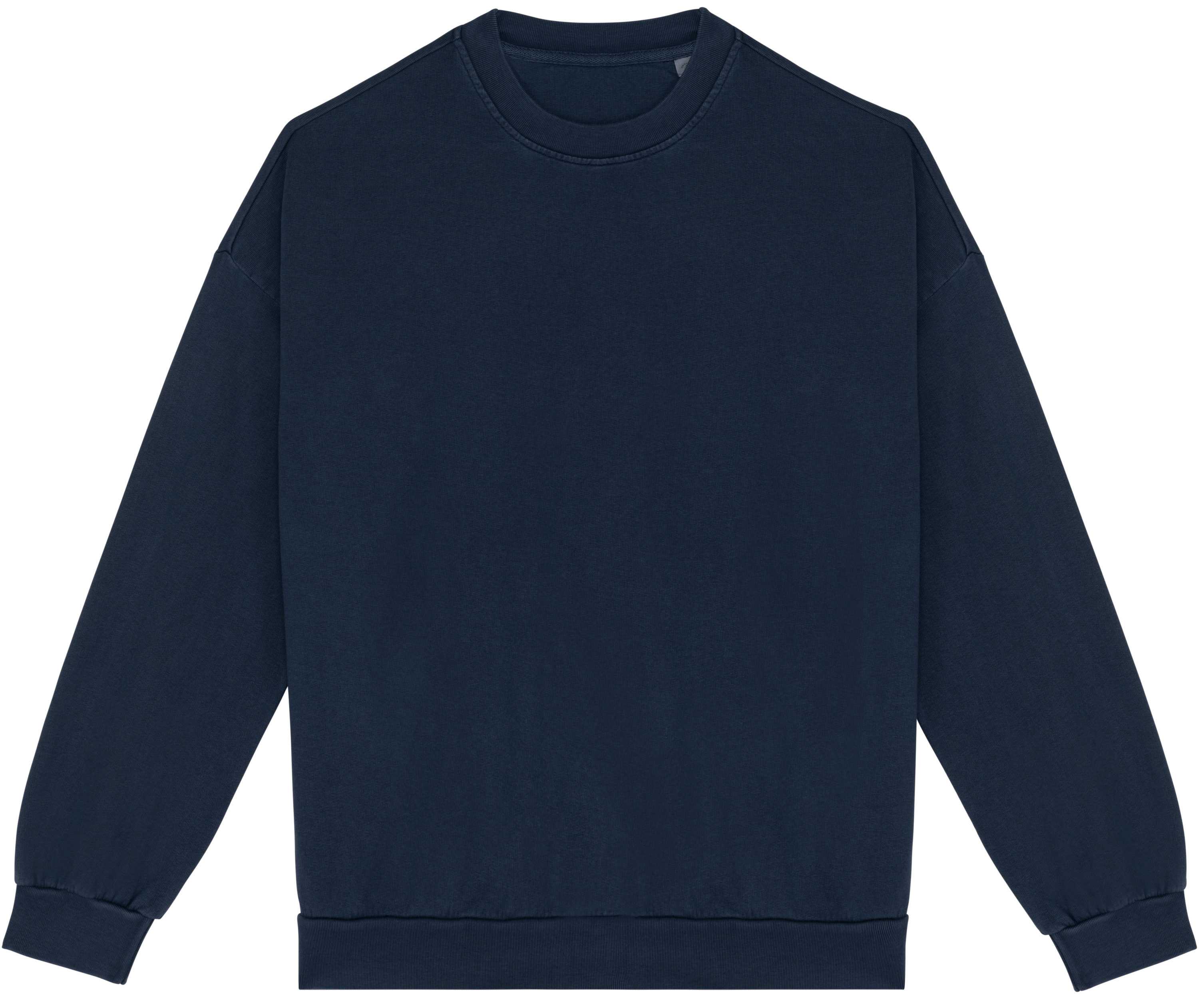 Sudadera ecorresponsable oversize French Terry unisex Washed Navy Blue