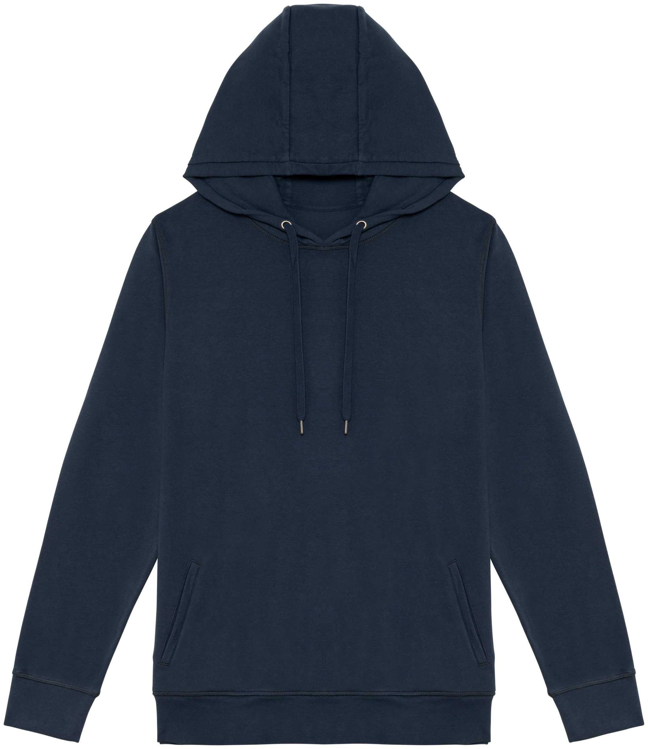 Sudadera ecorresponsable con capucha French Terry unisex Washed Navy Blue