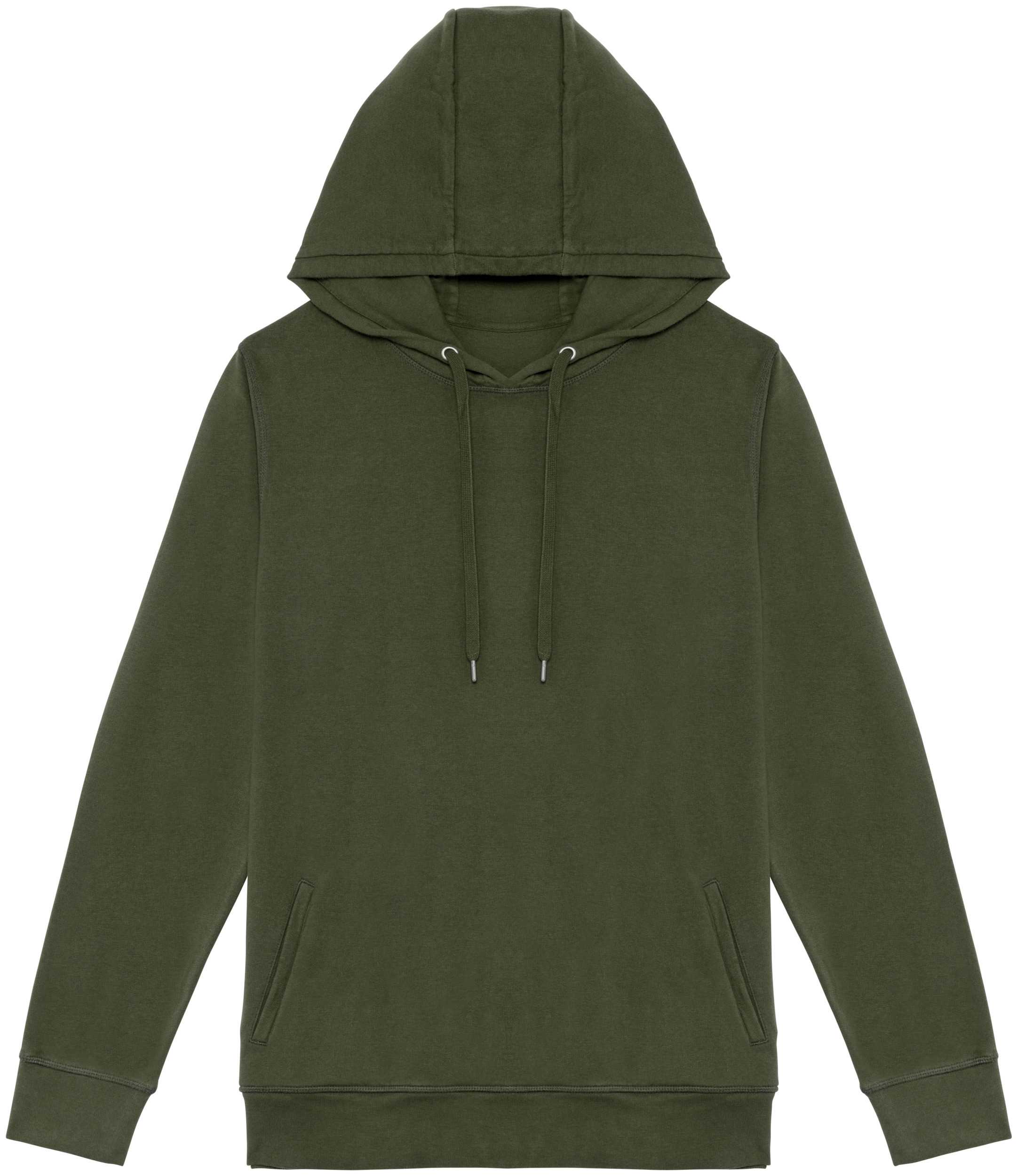 Sudadera ecorresponsable con capucha French Terry unisex Washed Organic Khaki