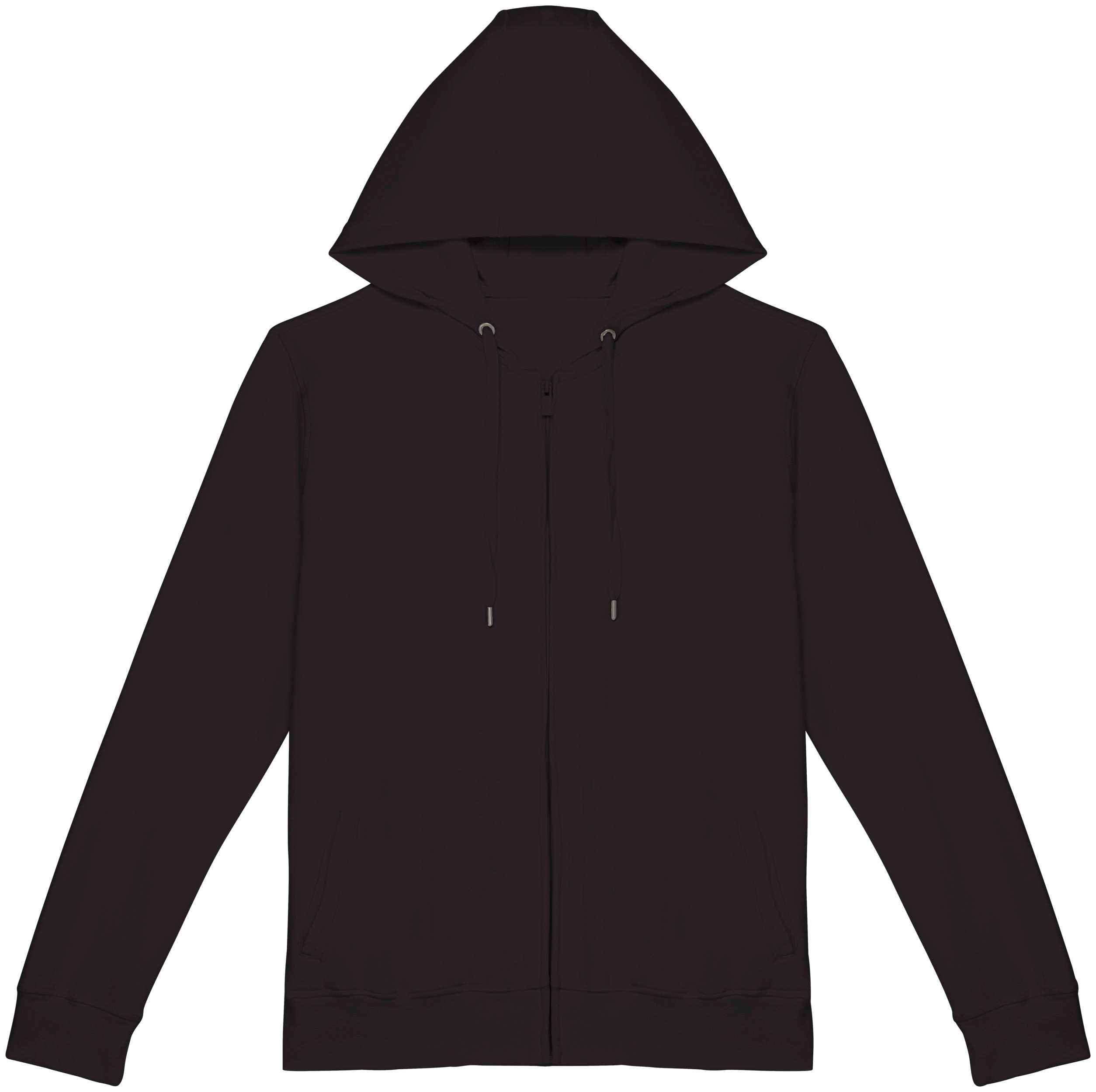 Sudadera ecorresponsable cremallera y capucha French Terry unisex Washed black