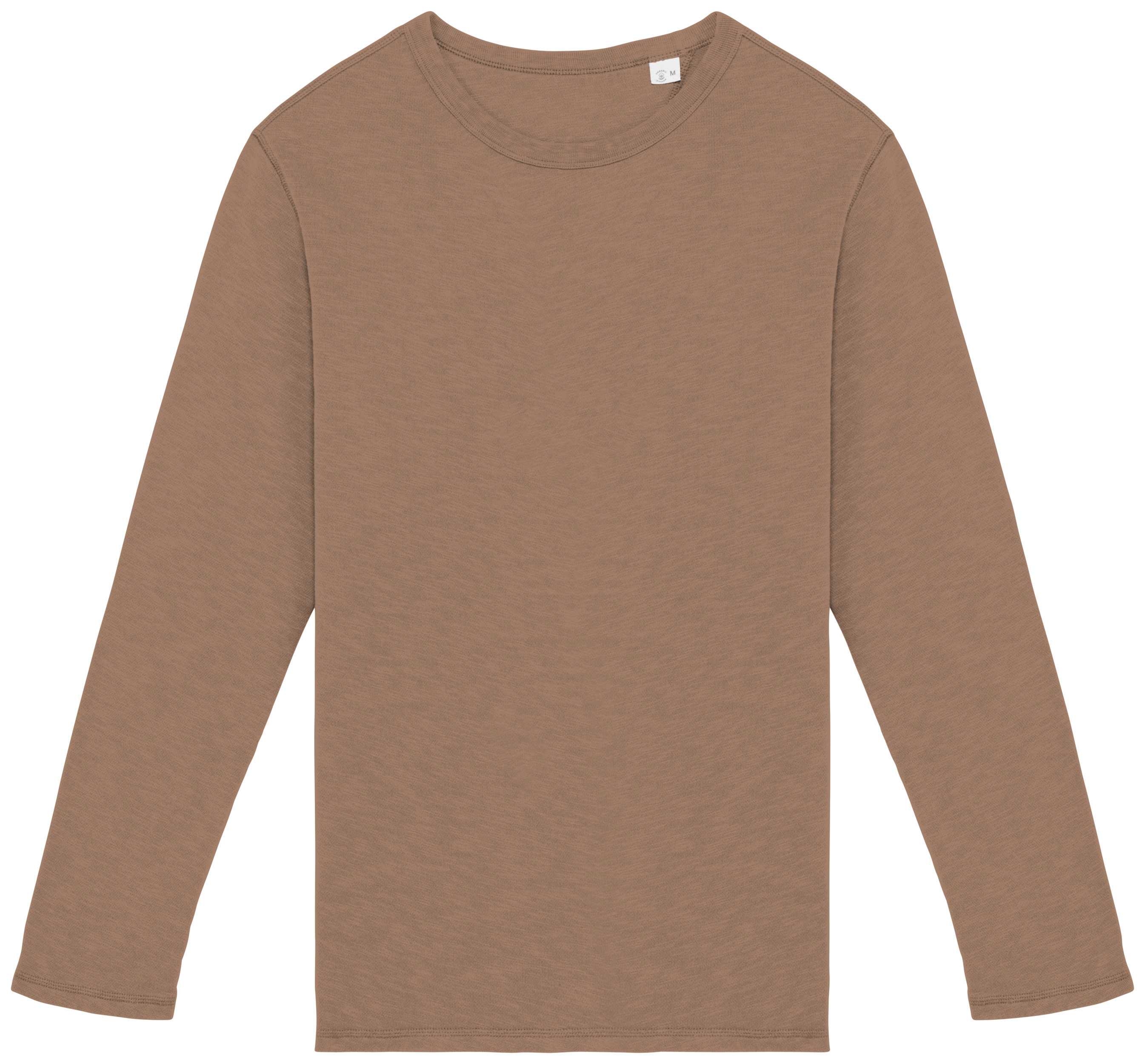 Sudadera ecorresponsable de cuello redondo efecto lavado French Terry unisex Washed Cream Coffee