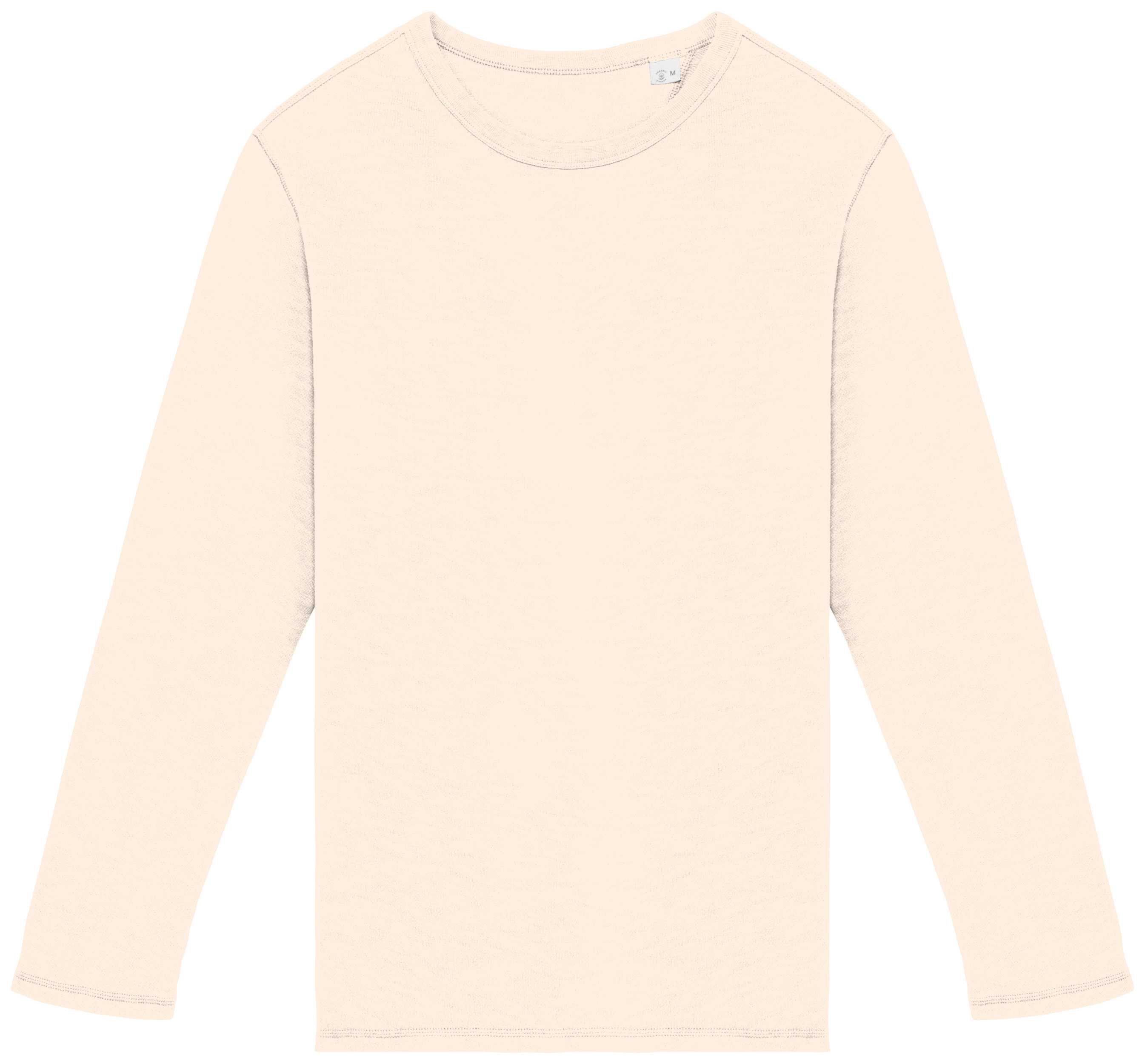 Sudadera ecorresponsable de cuello redondo efecto lavado French Terry unisex Washed Ivory