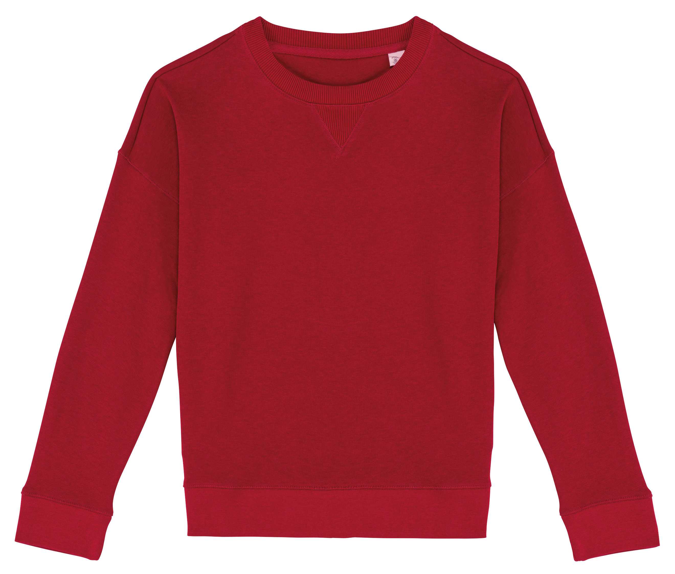 Sudadera ecorresponsable hombros caídos mujer Hibiscus Red