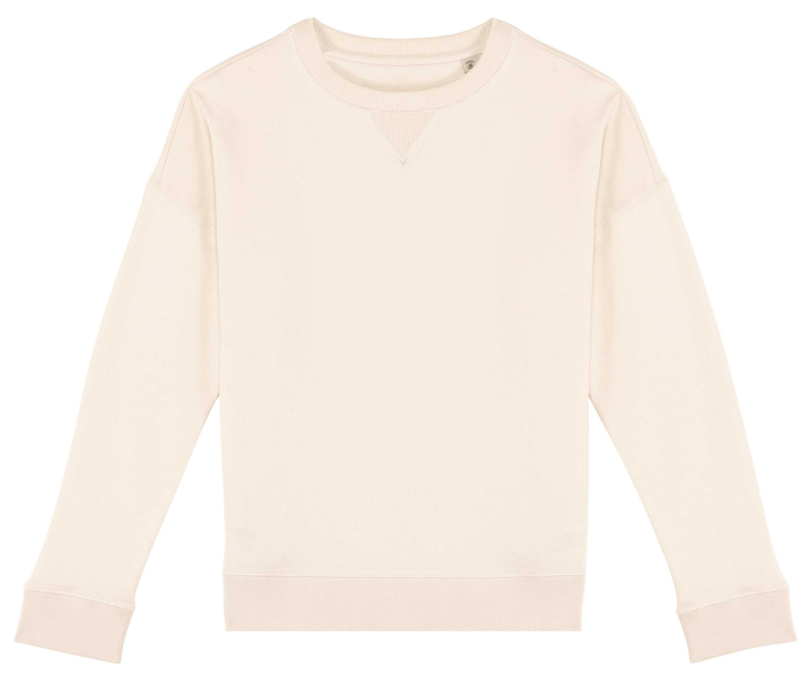 Sudadera ecorresponsable hombros caídos mujer Ivory