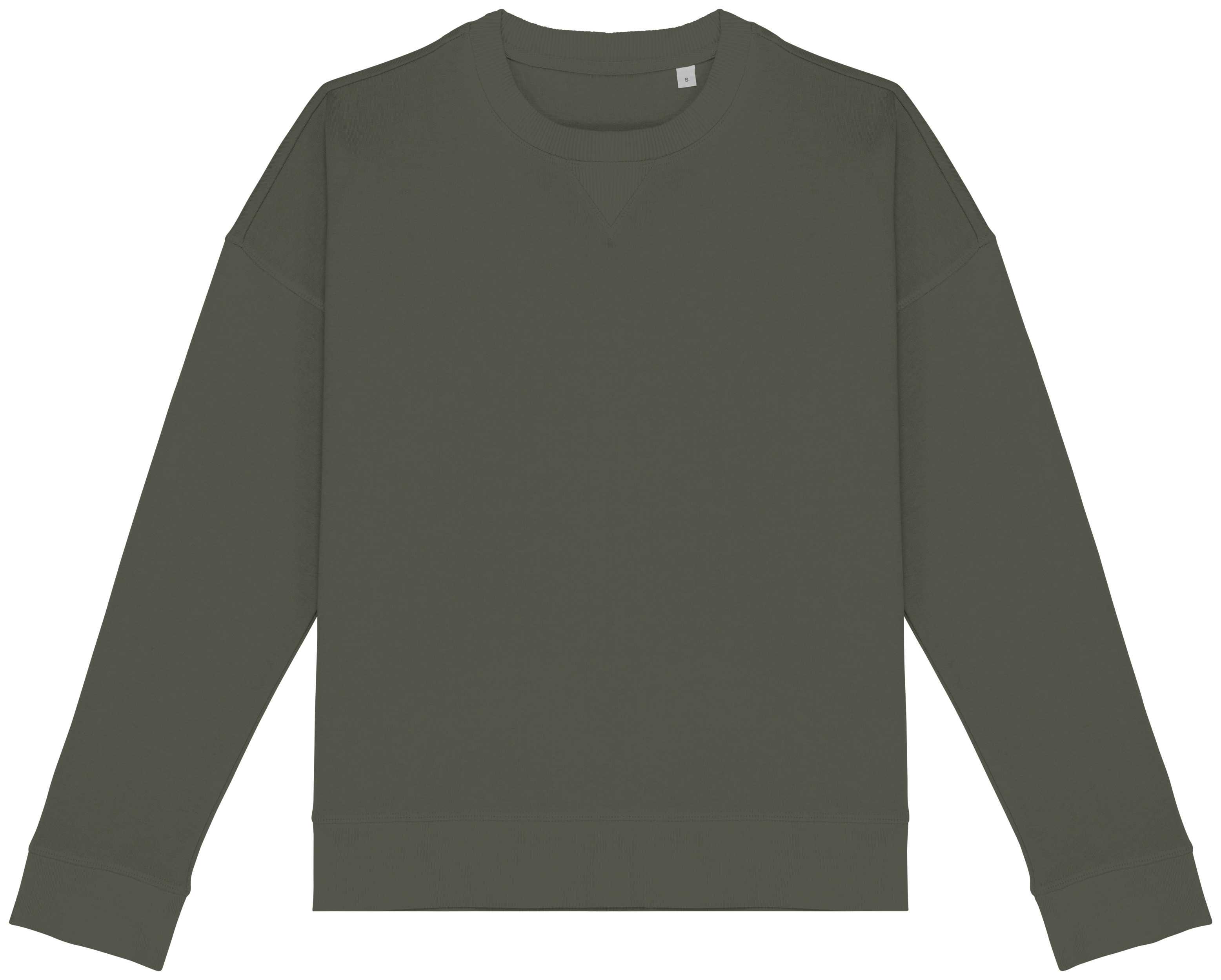 Sudadera ecorresponsable hombros caídos mujer Organic Khaki