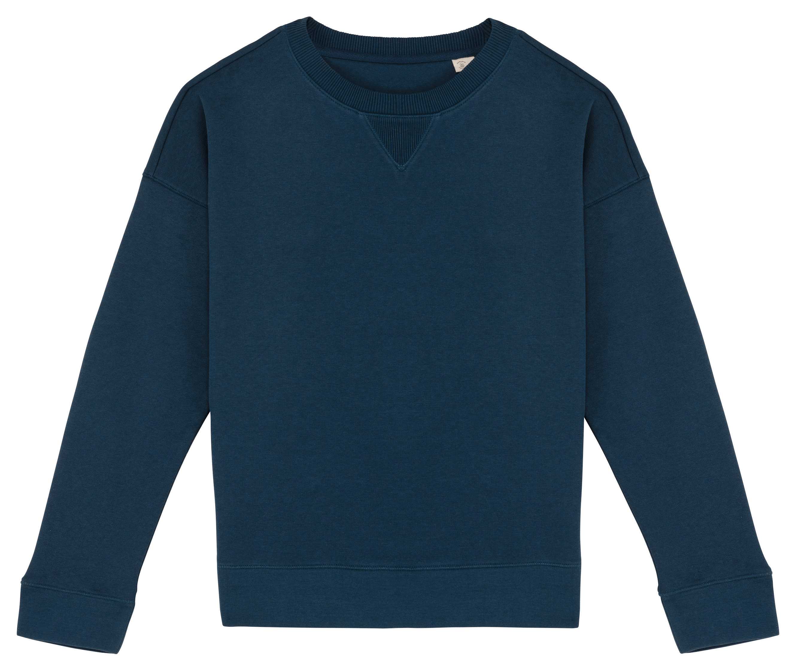 Sudadera ecorresponsable hombros caídos mujer Peacock Blue