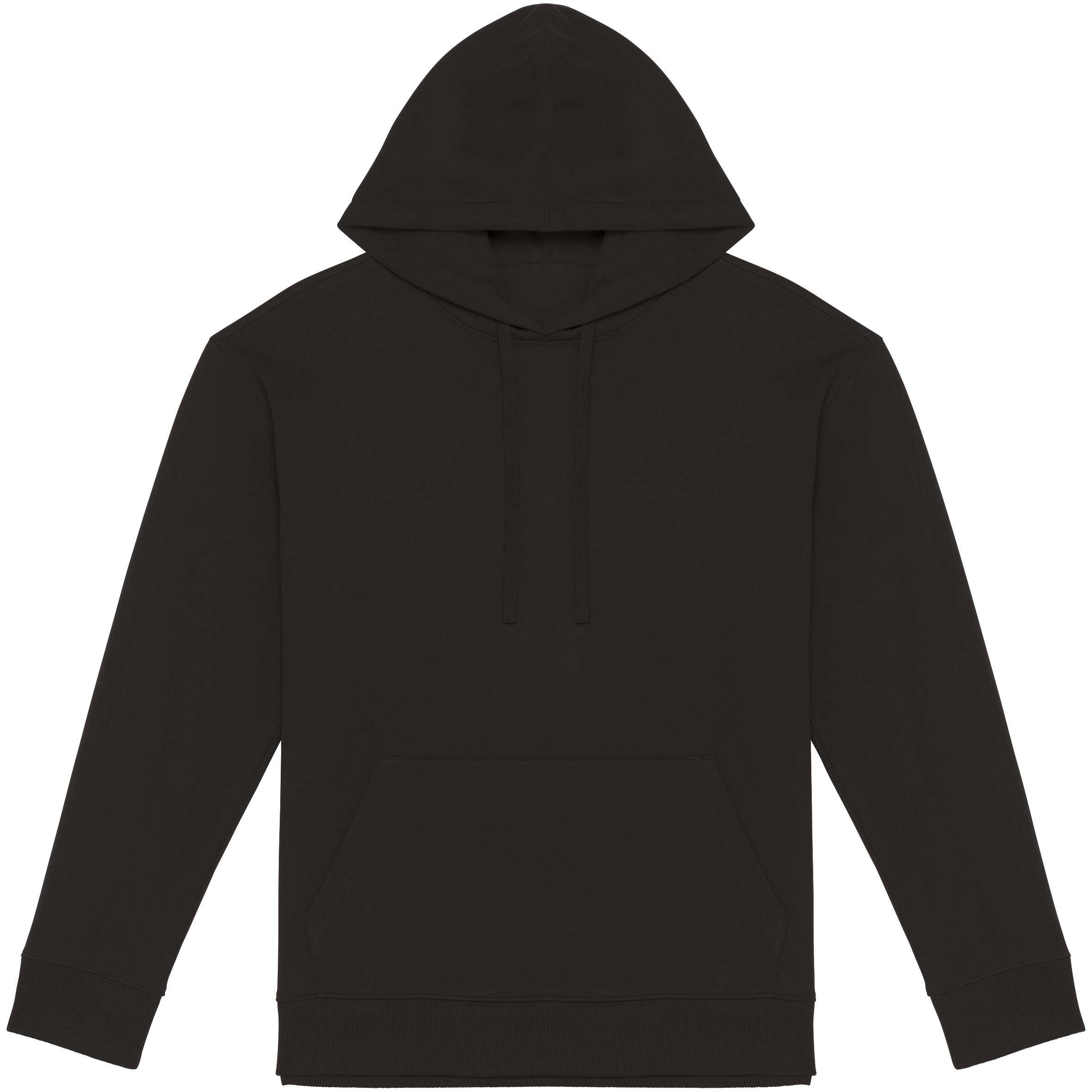 Sudadera ecorresponsable con capucha y hombros caídos French Terry unisex Black