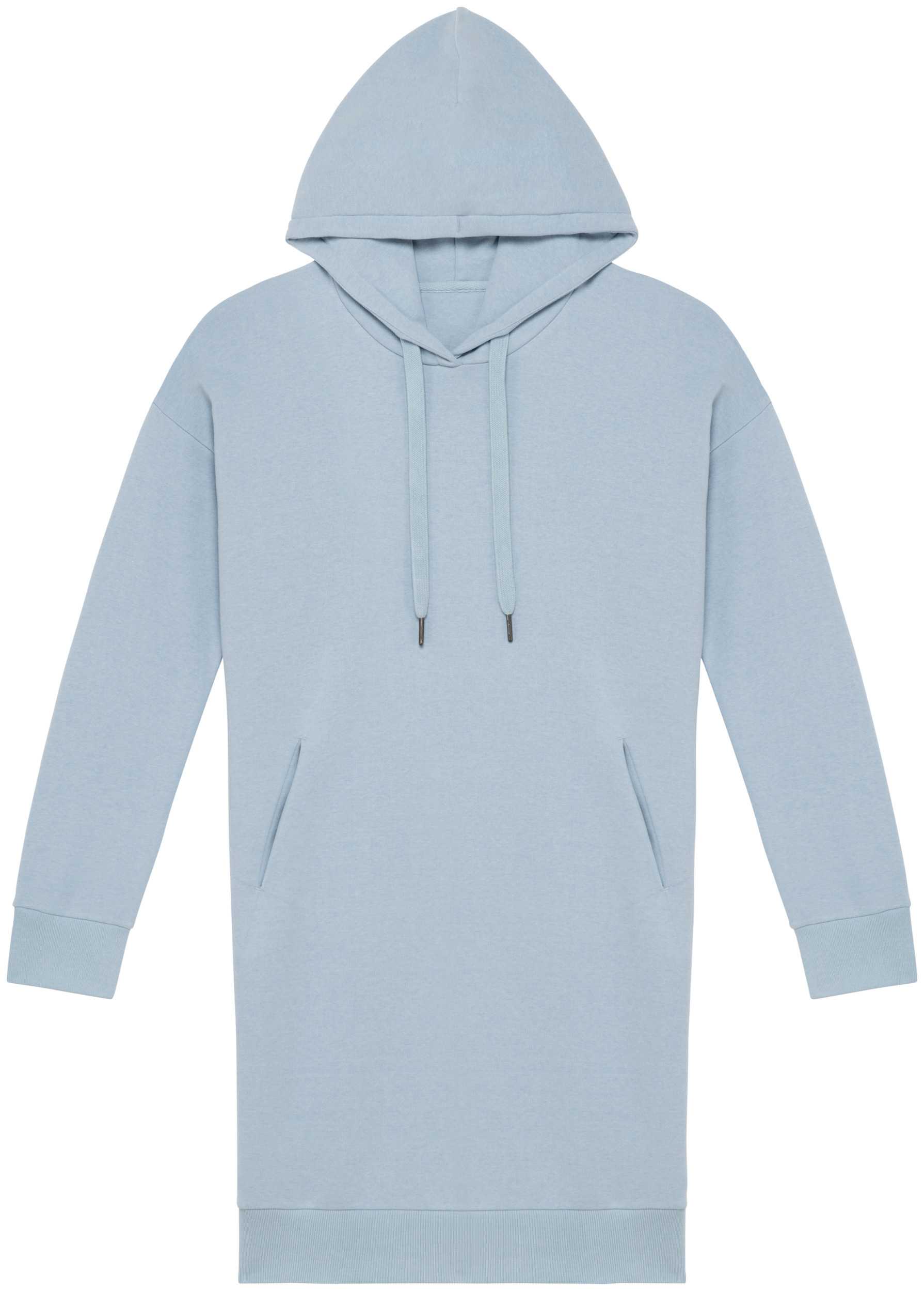 Vestido tipo sudadera ecorresponsable con capucha mujer Aquamarine