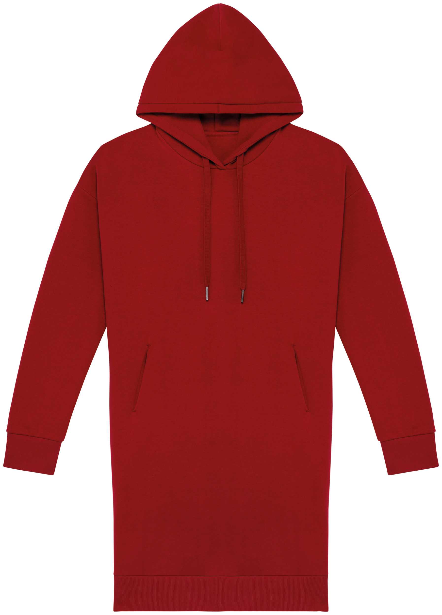Vestido tipo sudadera ecorresponsable con capucha mujer Hibiscus Red