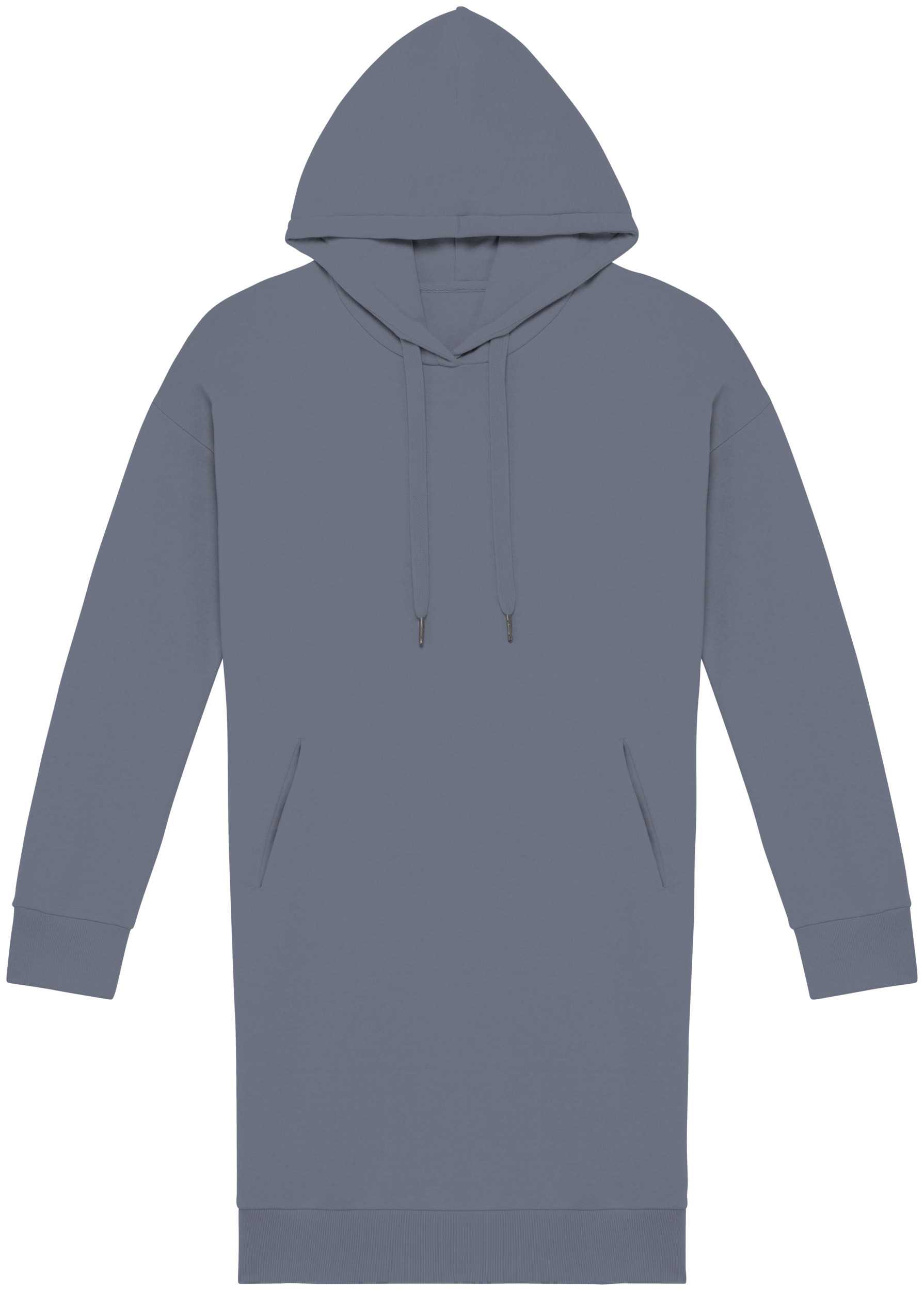 Vestido tipo sudadera ecorresponsable con capucha mujer Mineral Grey
