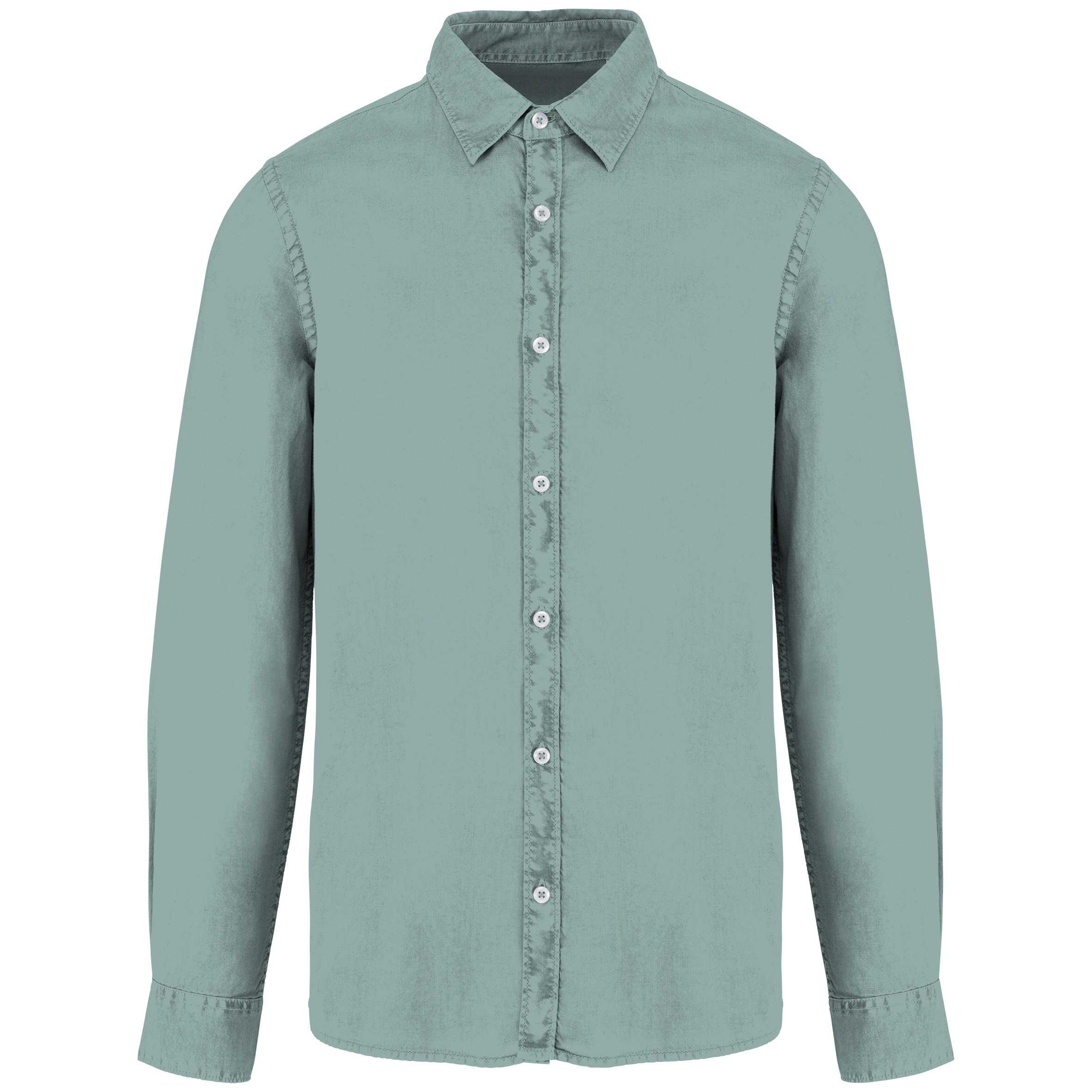 Camisa ecorresponsable efecto lavado hombre Washed Jade Green