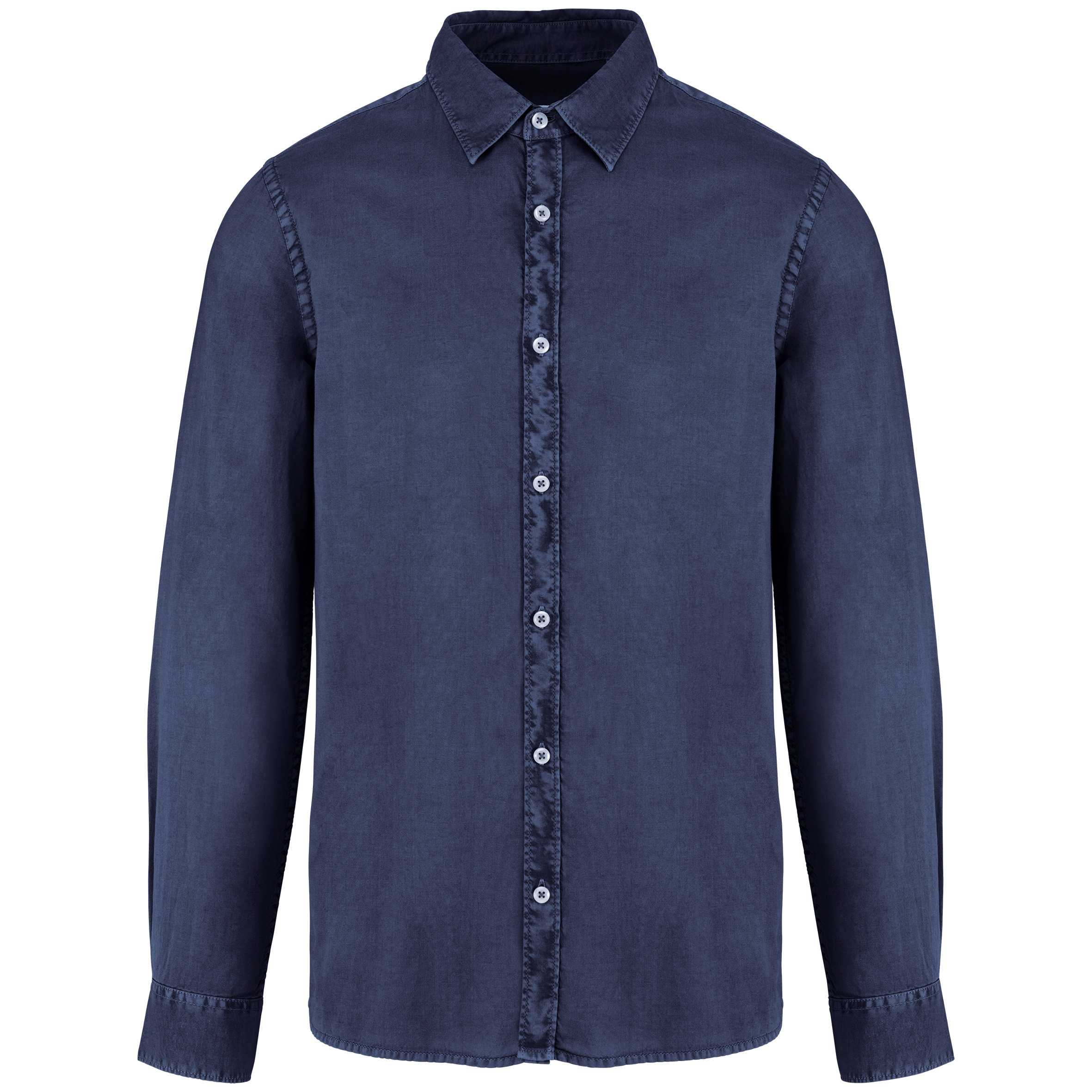 Camisa ecorresponsable efecto lavado hombre Washed Navy