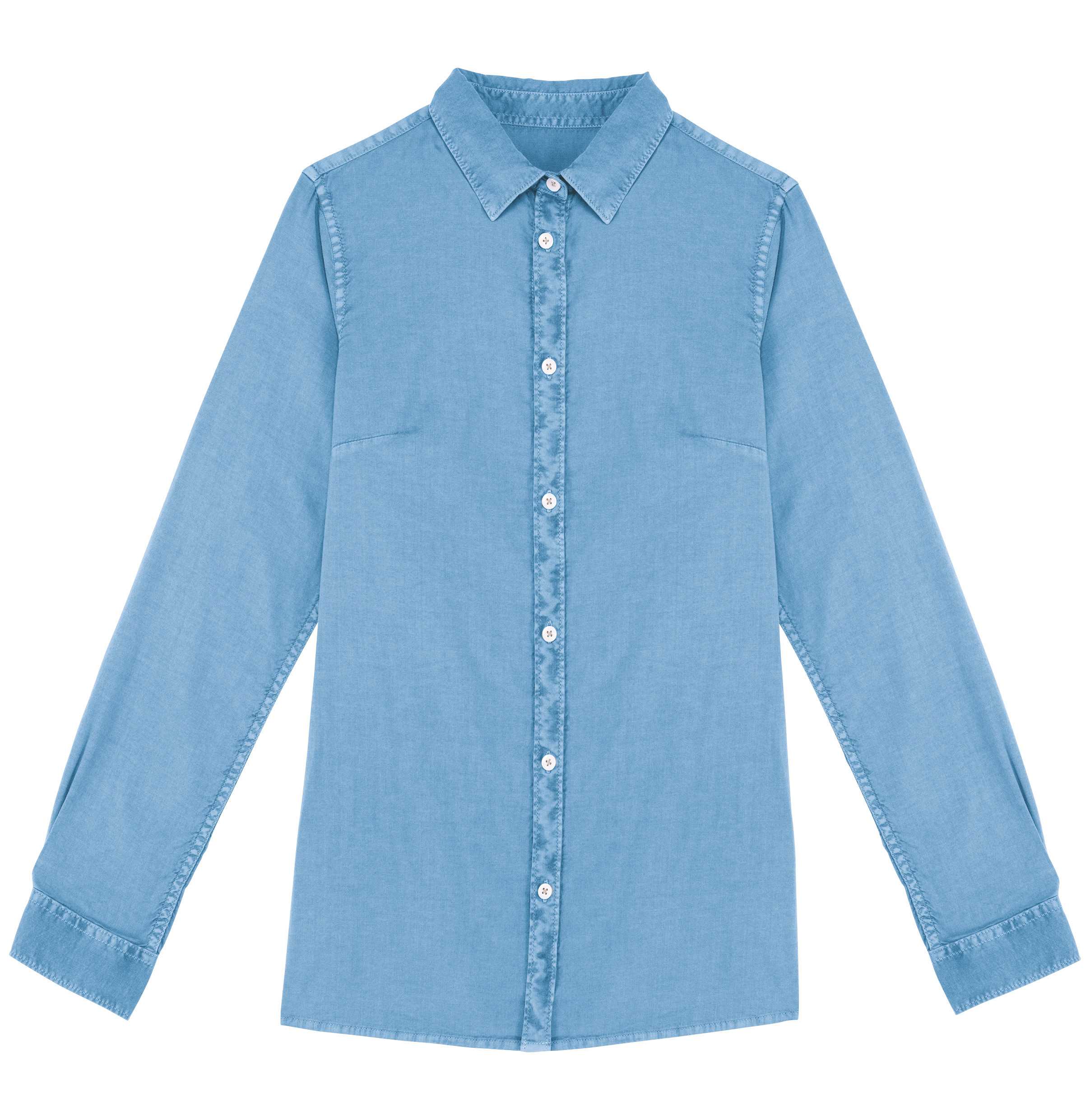 Camisa ecorresponsable efecto lavado mujer Washed Cool Blue