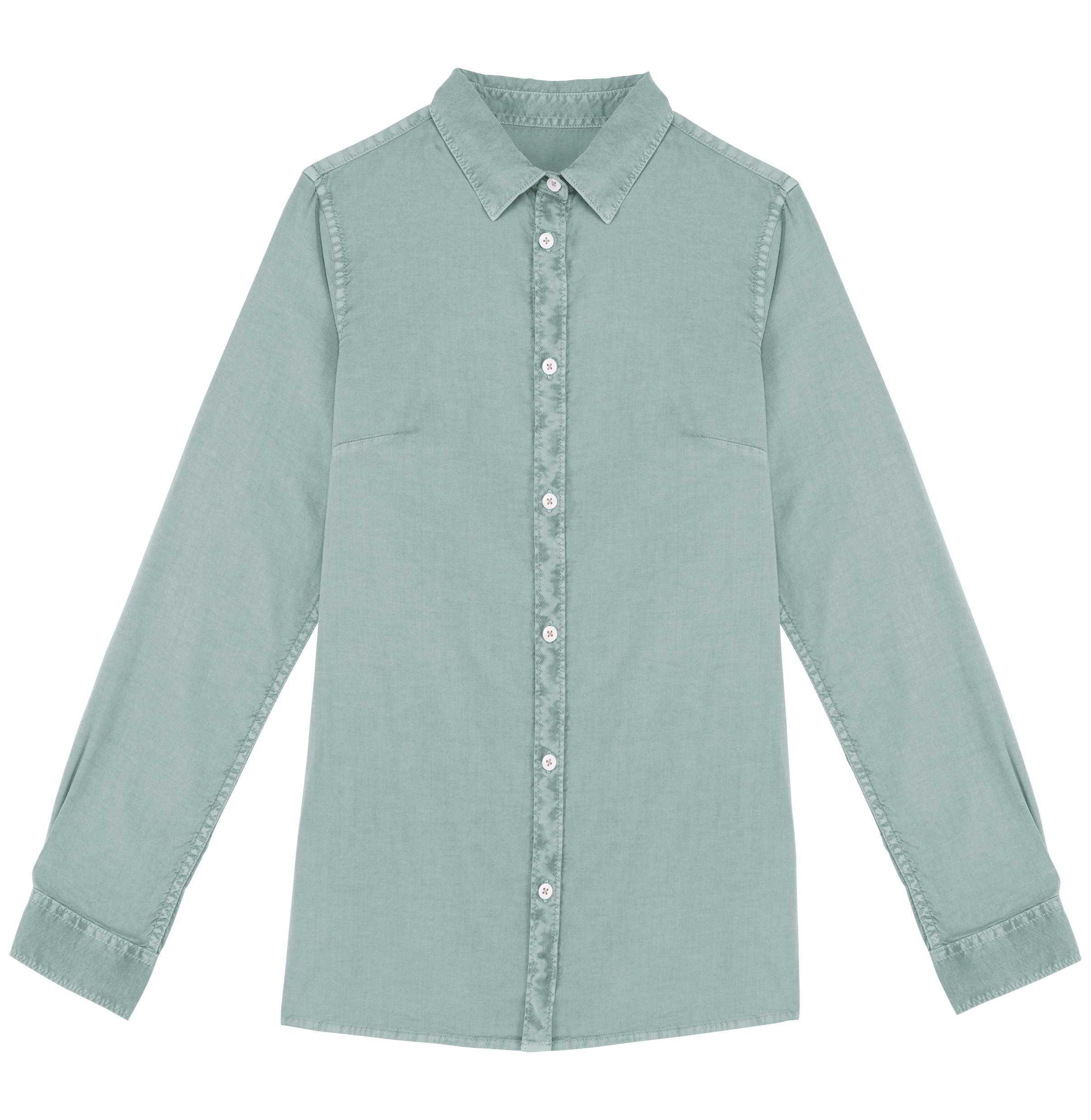 Camisa ecorresponsable efecto lavado mujer Washed Jade Green