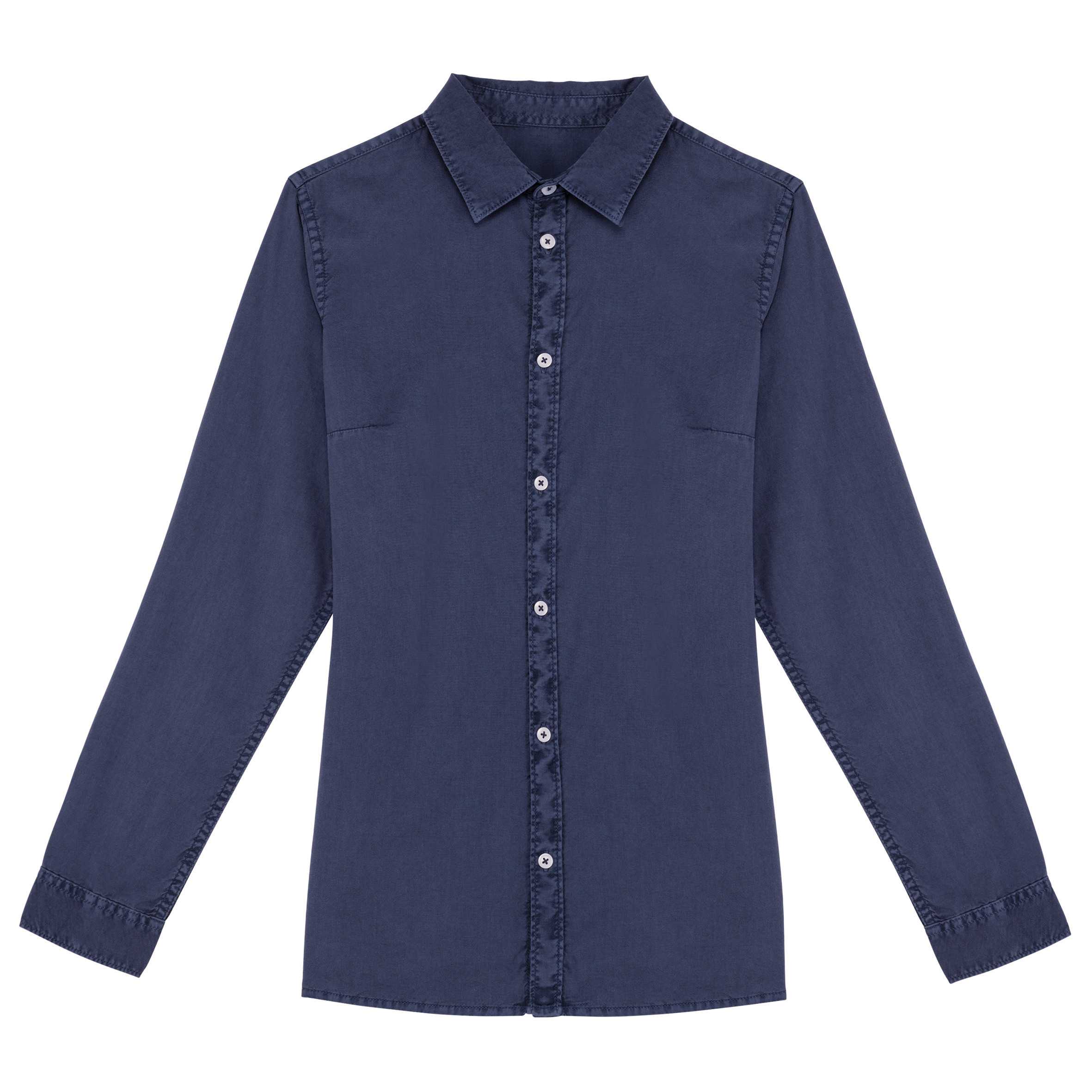 Camisa ecorresponsable efecto lavado mujer Washed Navy