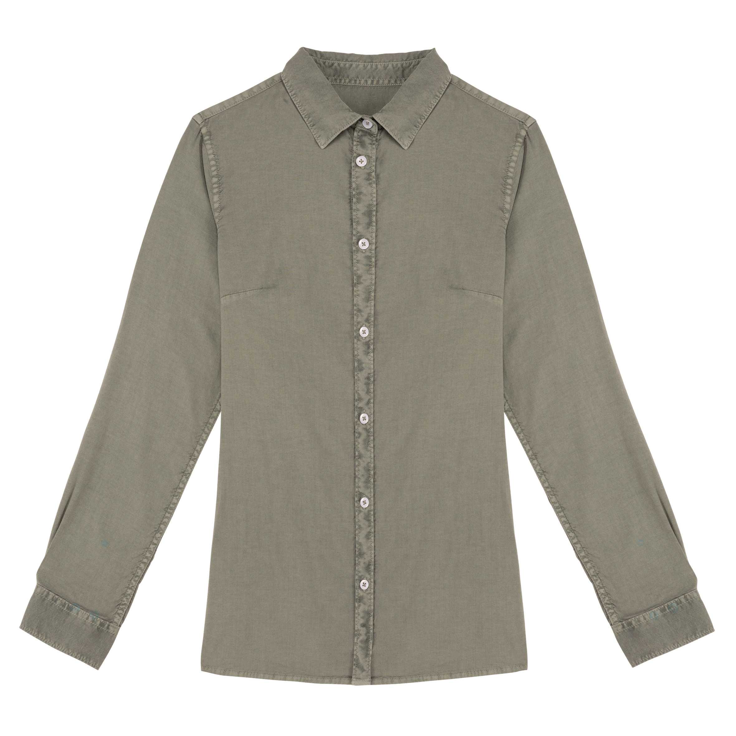 Camisa ecorresponsable efecto lavado mujer Washed Pale Khaki