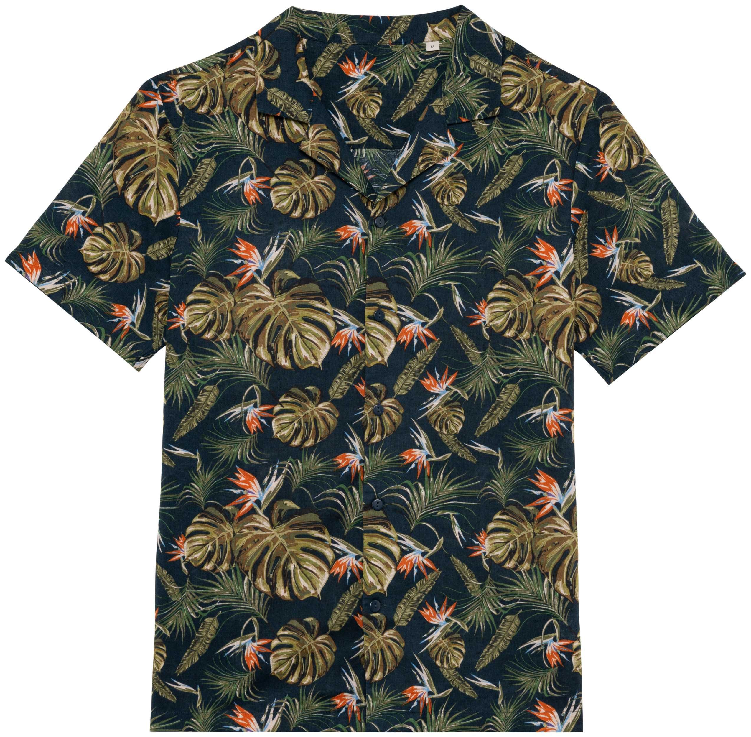 Camiseta ecorresponsable con estampado hawaiano hombre Navy Paradise Bird